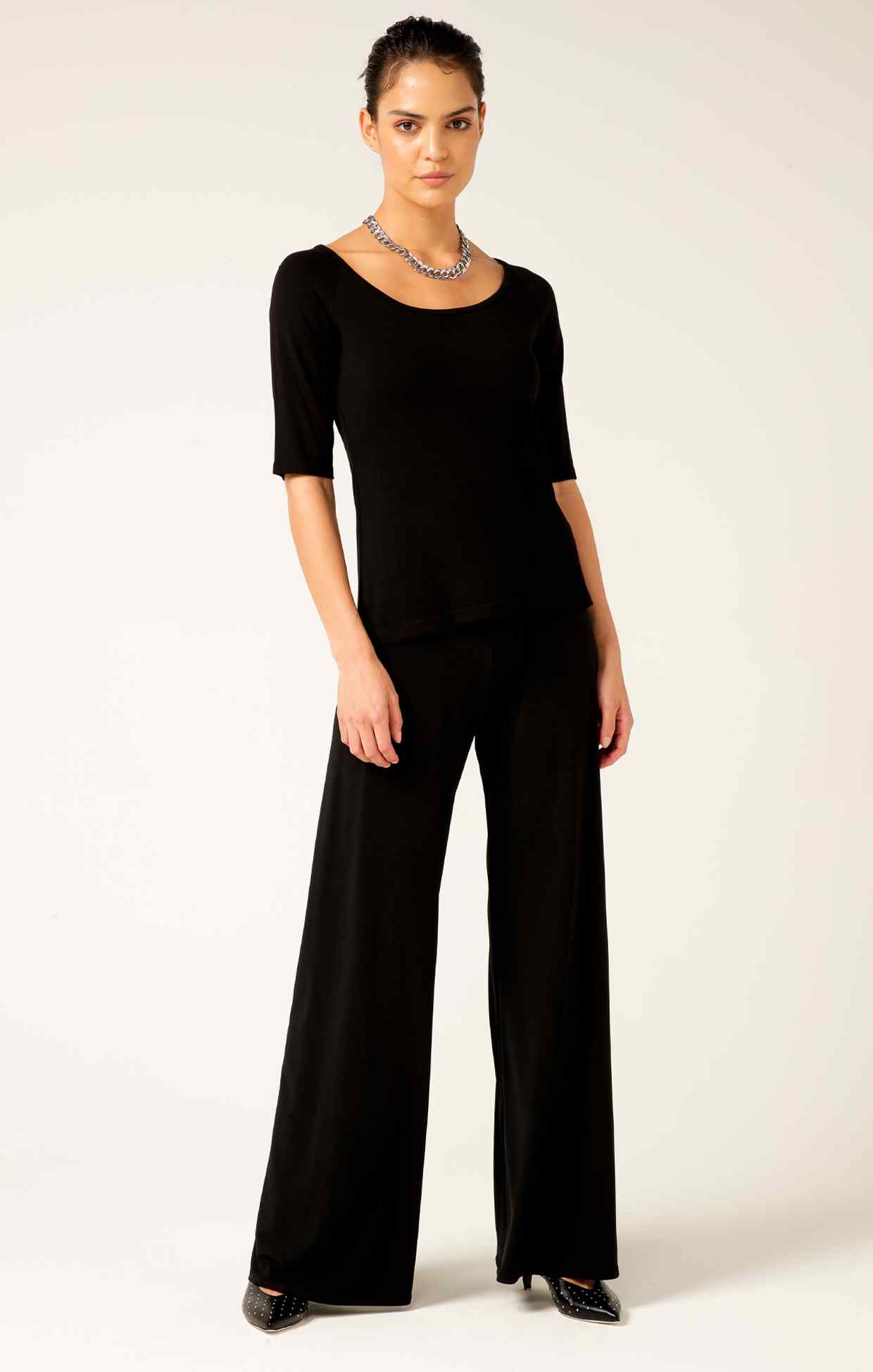3/4 SLEEVE TOP IN BLACK - Image 3