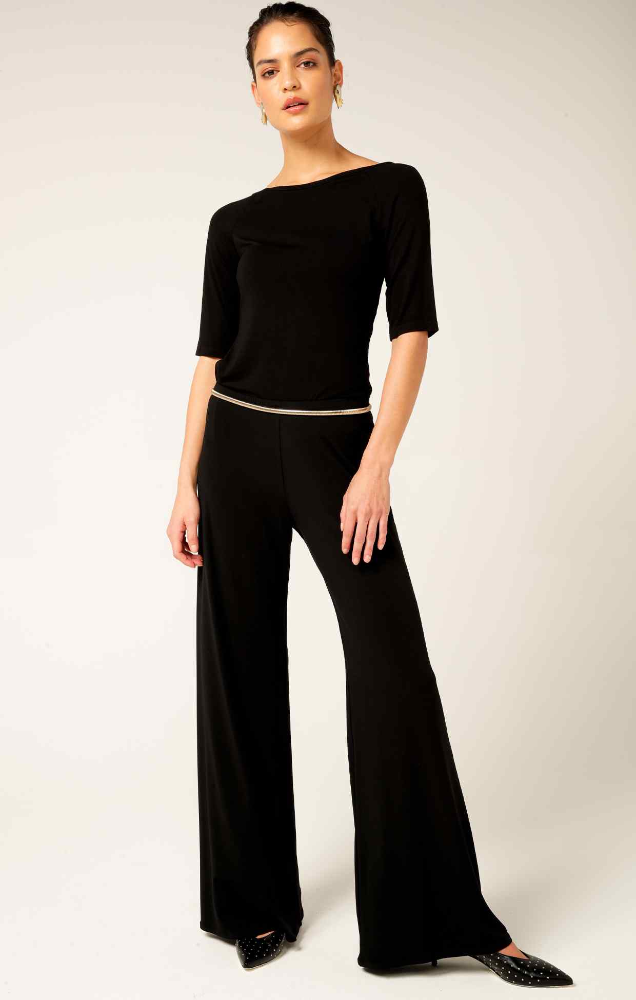 3/4 SLEEVE TOP IN BLACK - Image 4