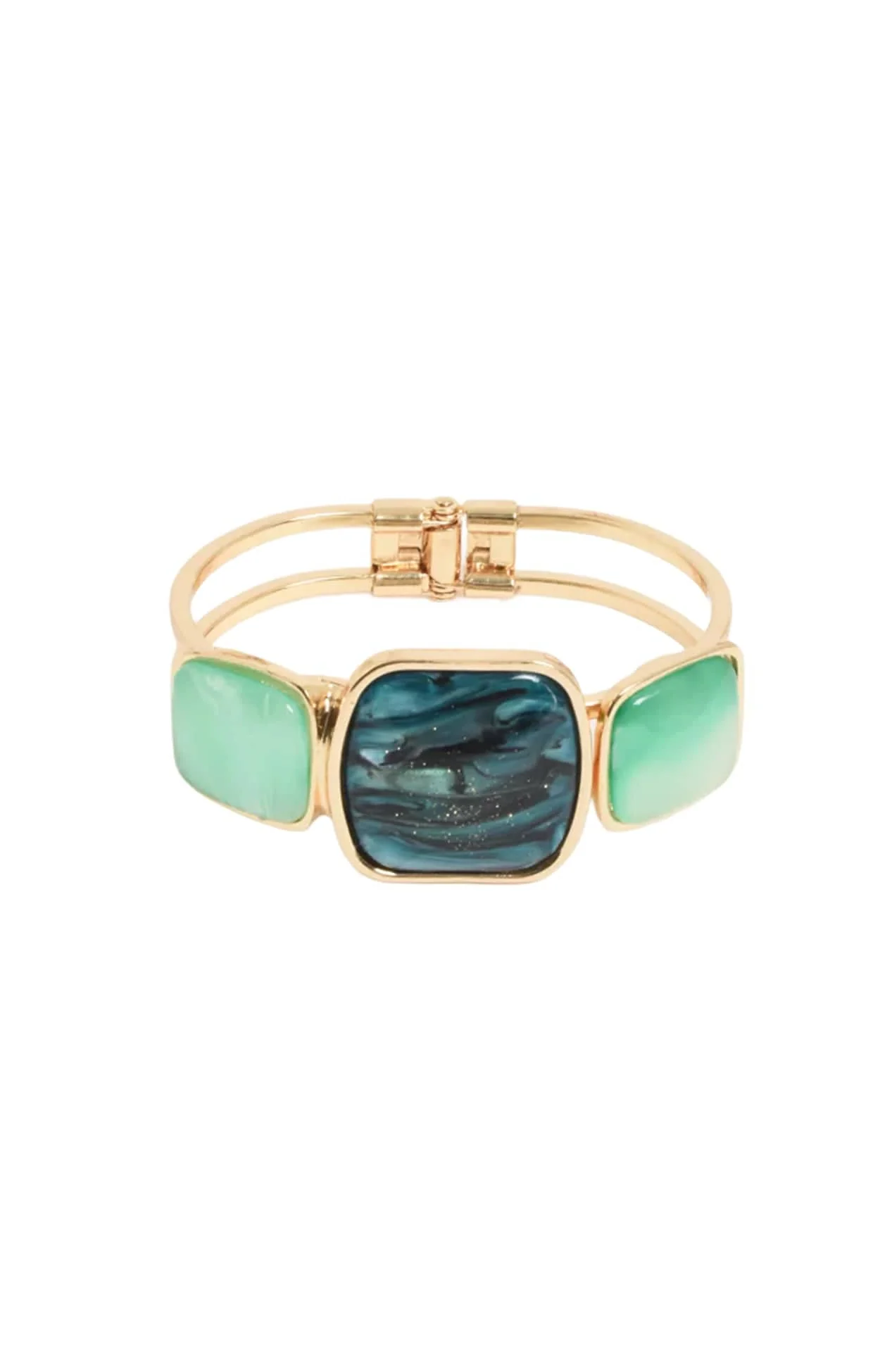 AMARIS HINGE BANGLE IN TEAL