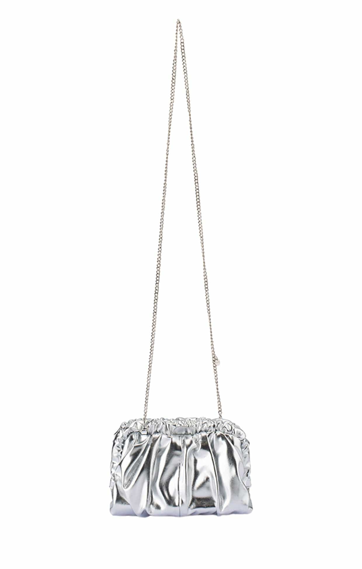 BETTY METALLIC CLUTCH BAG IN SILVER - Image 3