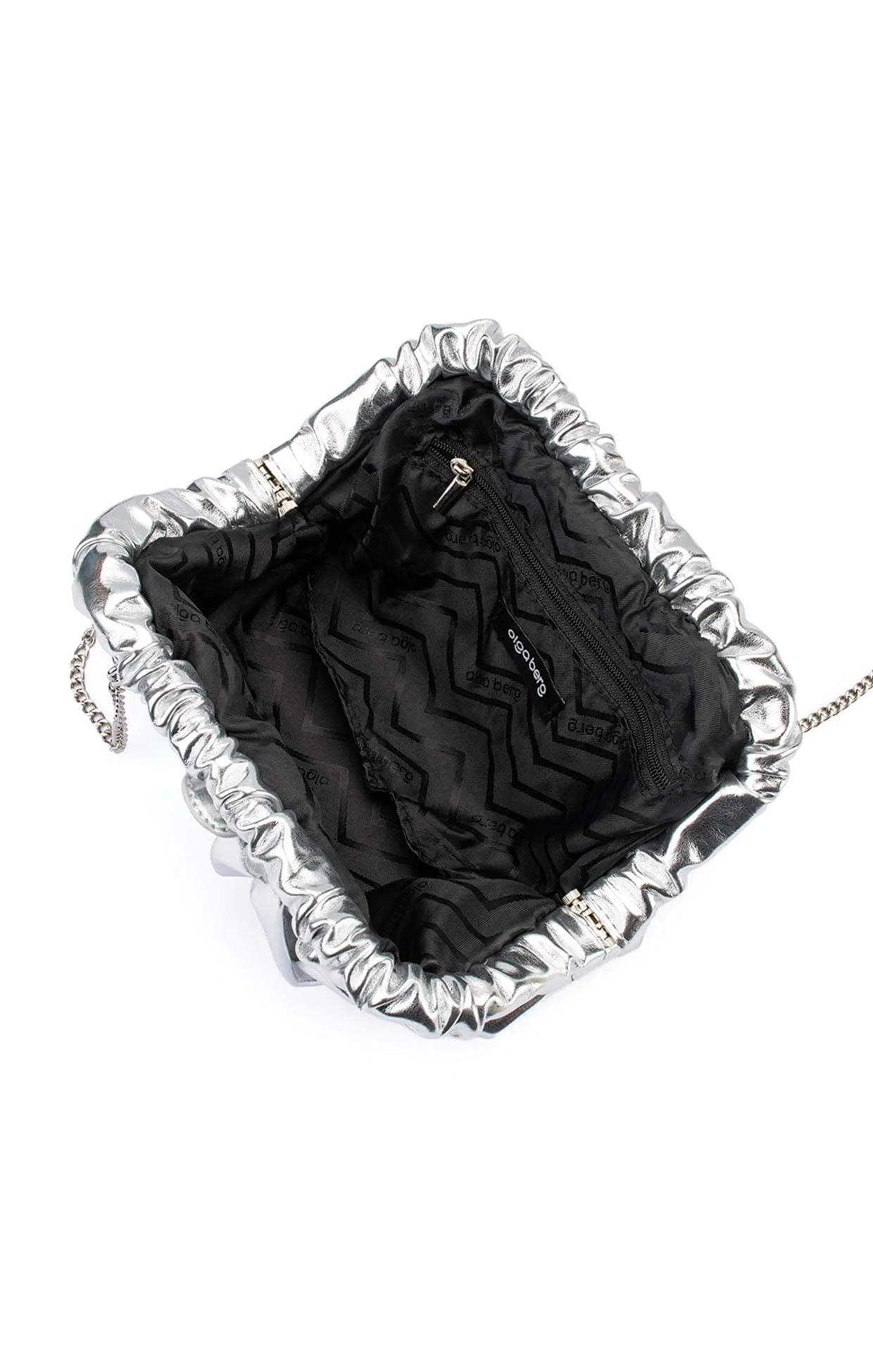 BETTY METALLIC CLUTCH BAG IN SILVER - Image 4