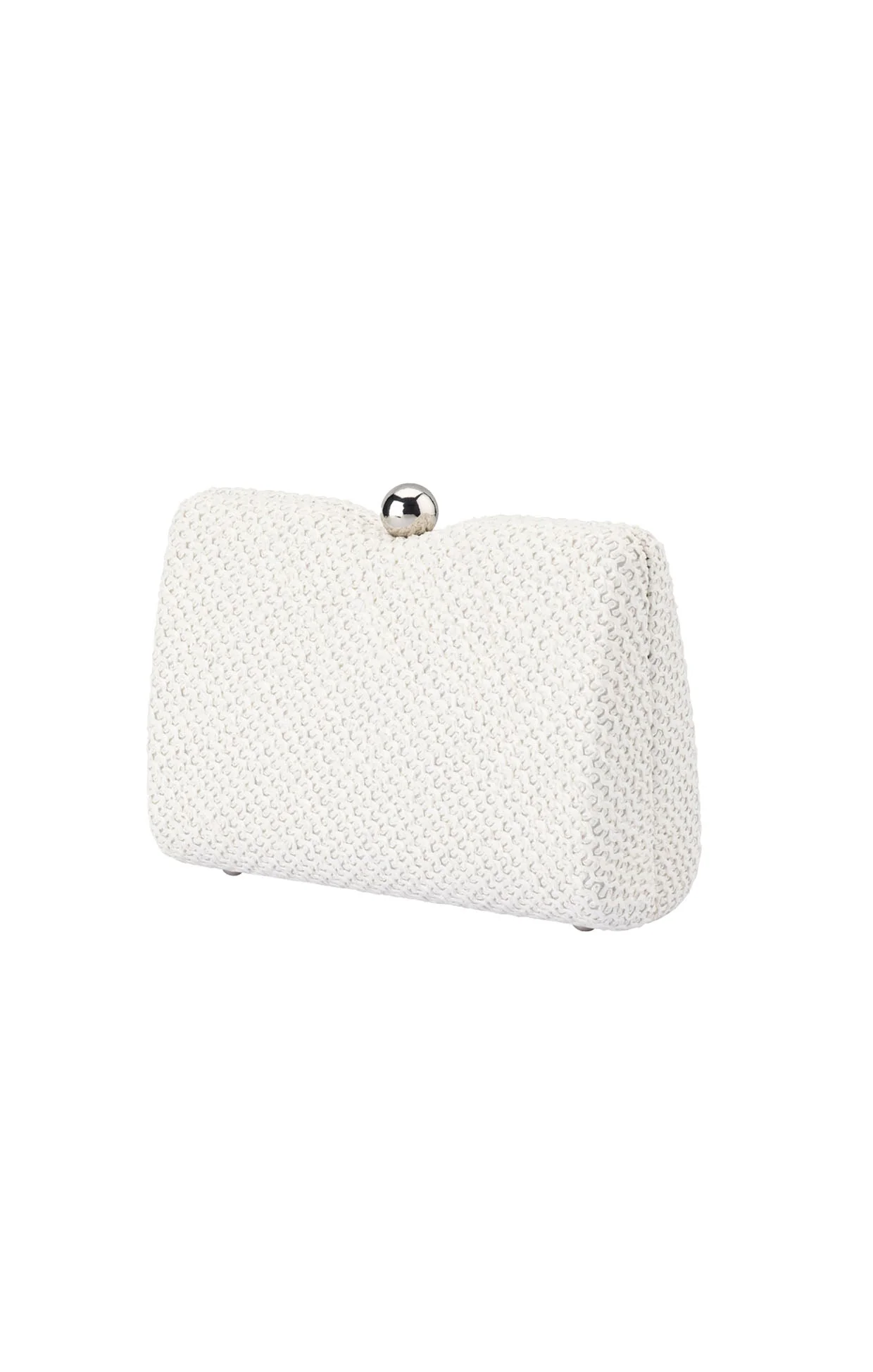 BIRDIE WOVEN CLUTCH BAG IN WHITE - Image 3