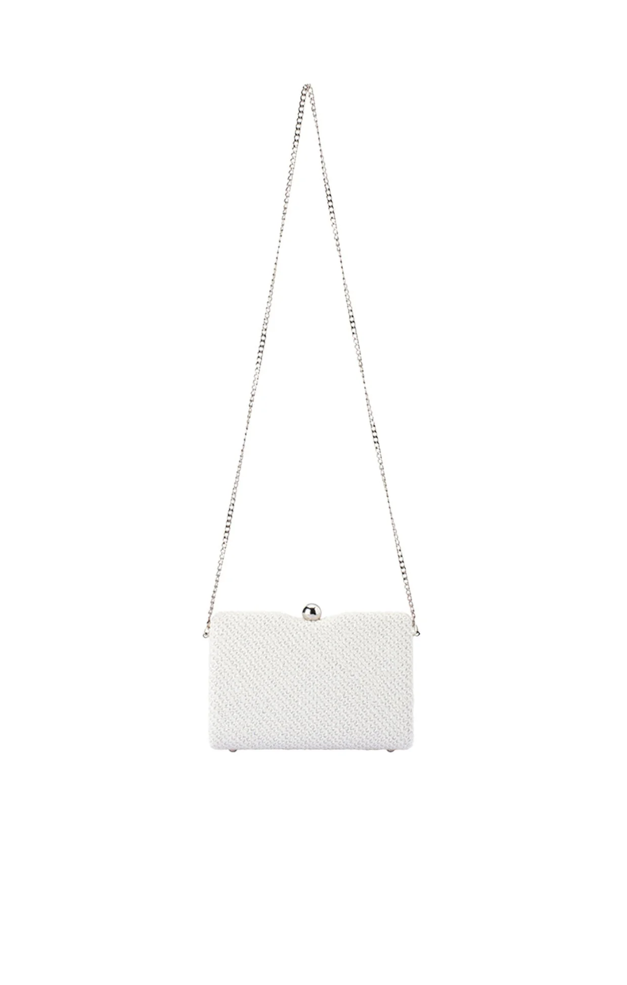 BIRDIE WOVEN CLUTCH BAG IN WHITE - Image 4