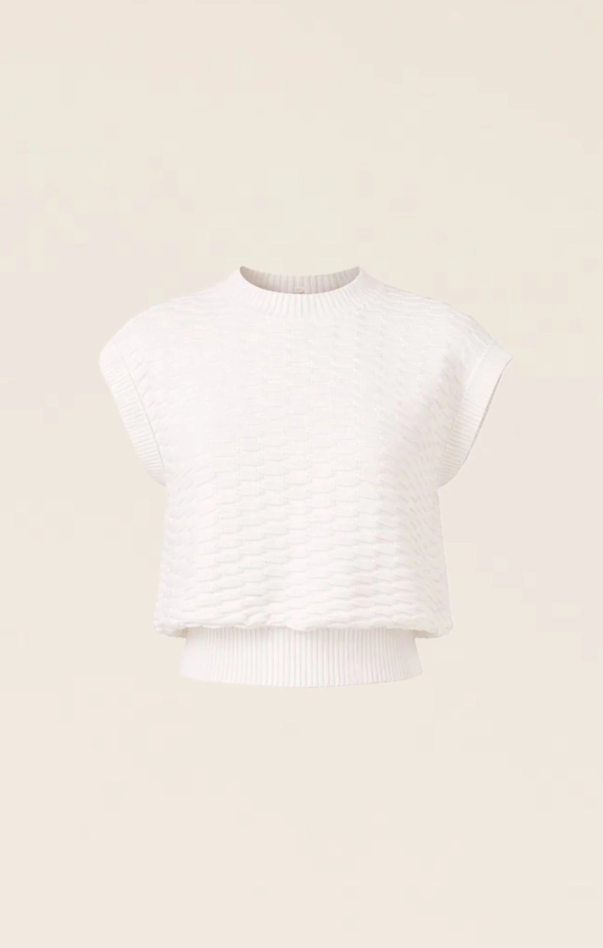 BUBBLE KNIT TOP IN IVORY - Image 10