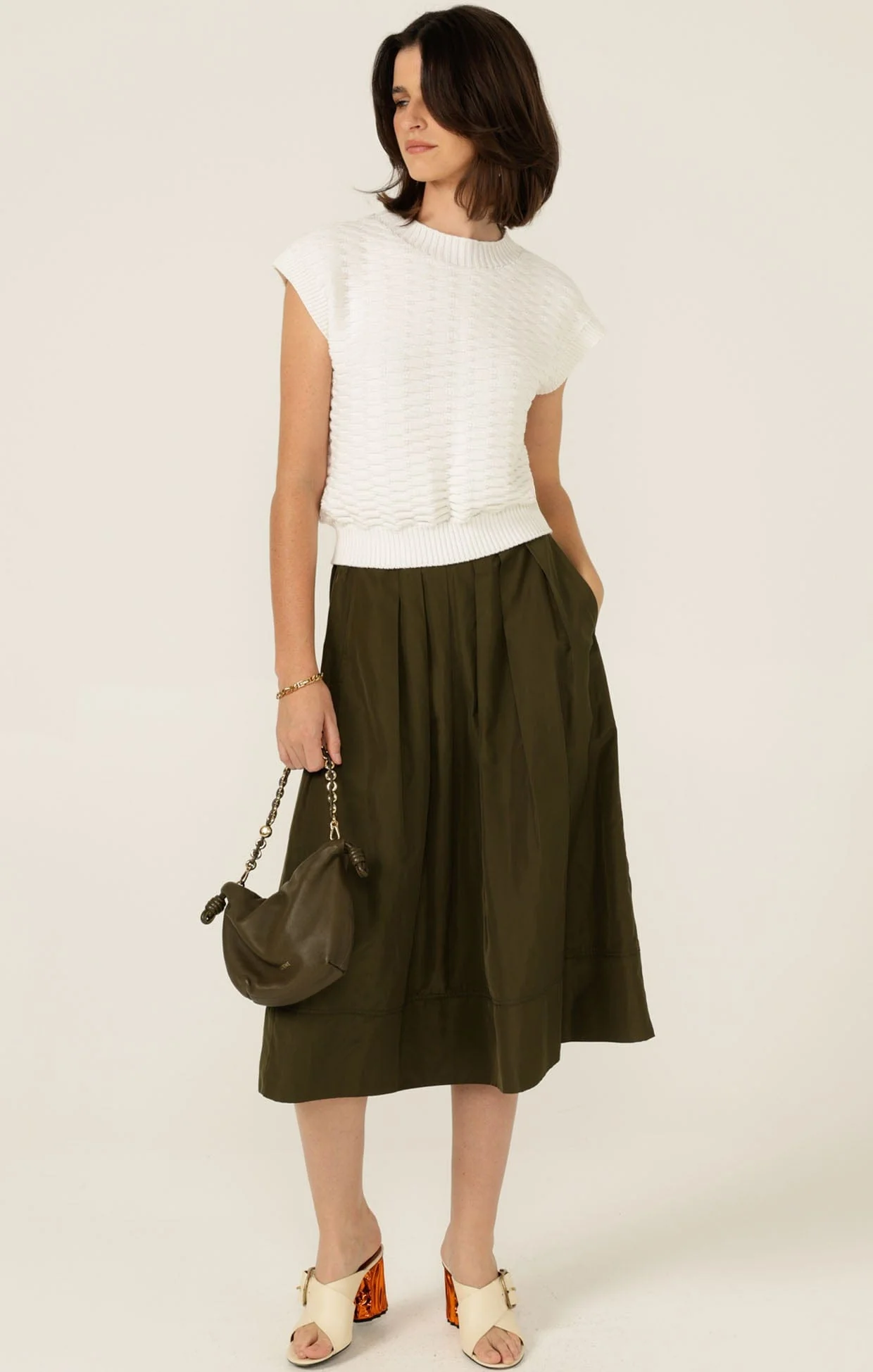 BUBBLE KNIT TOP IN IVORY - Image 4