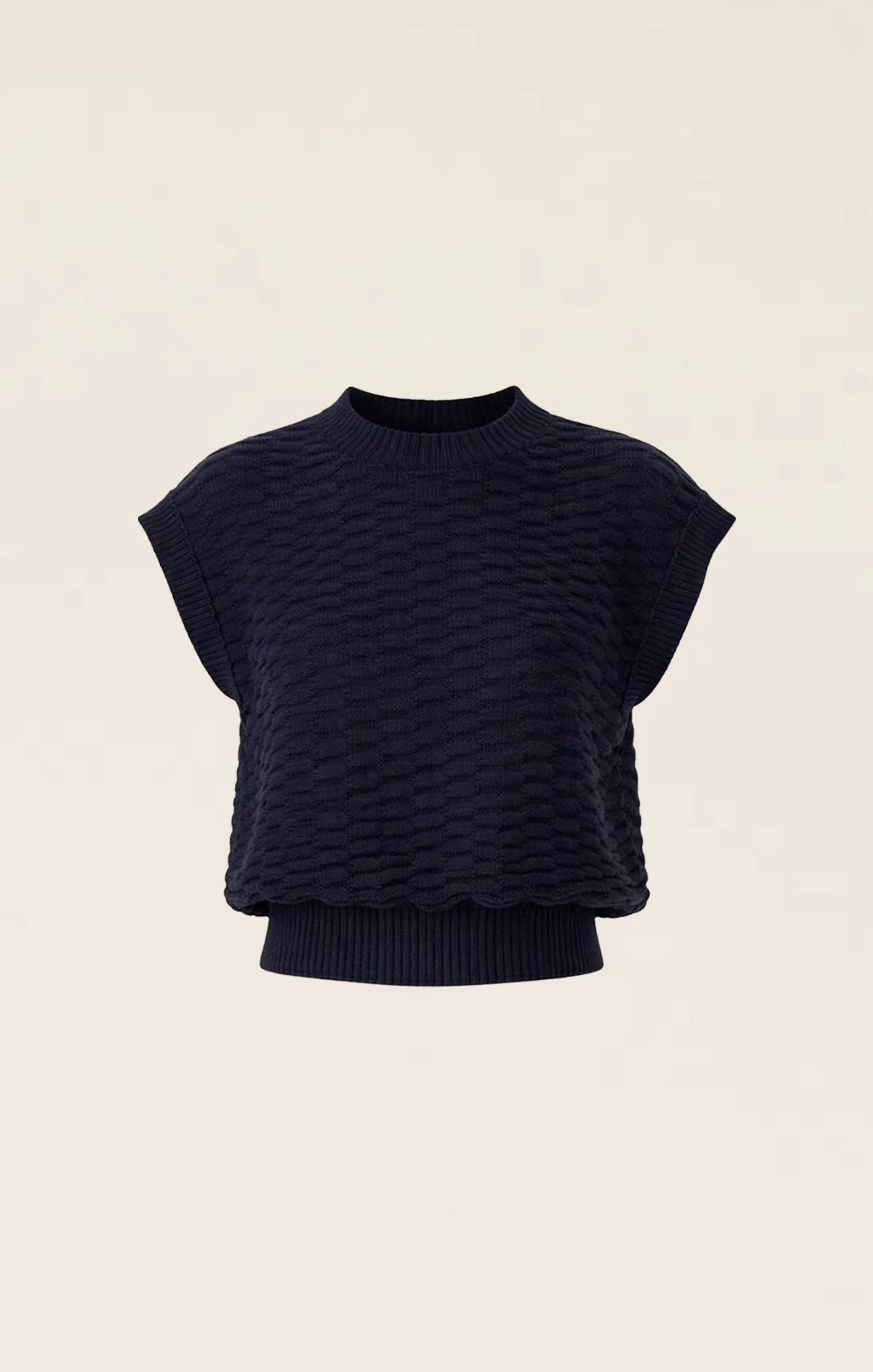BUBBLE KNIT TOP IN NAVY - Image 10