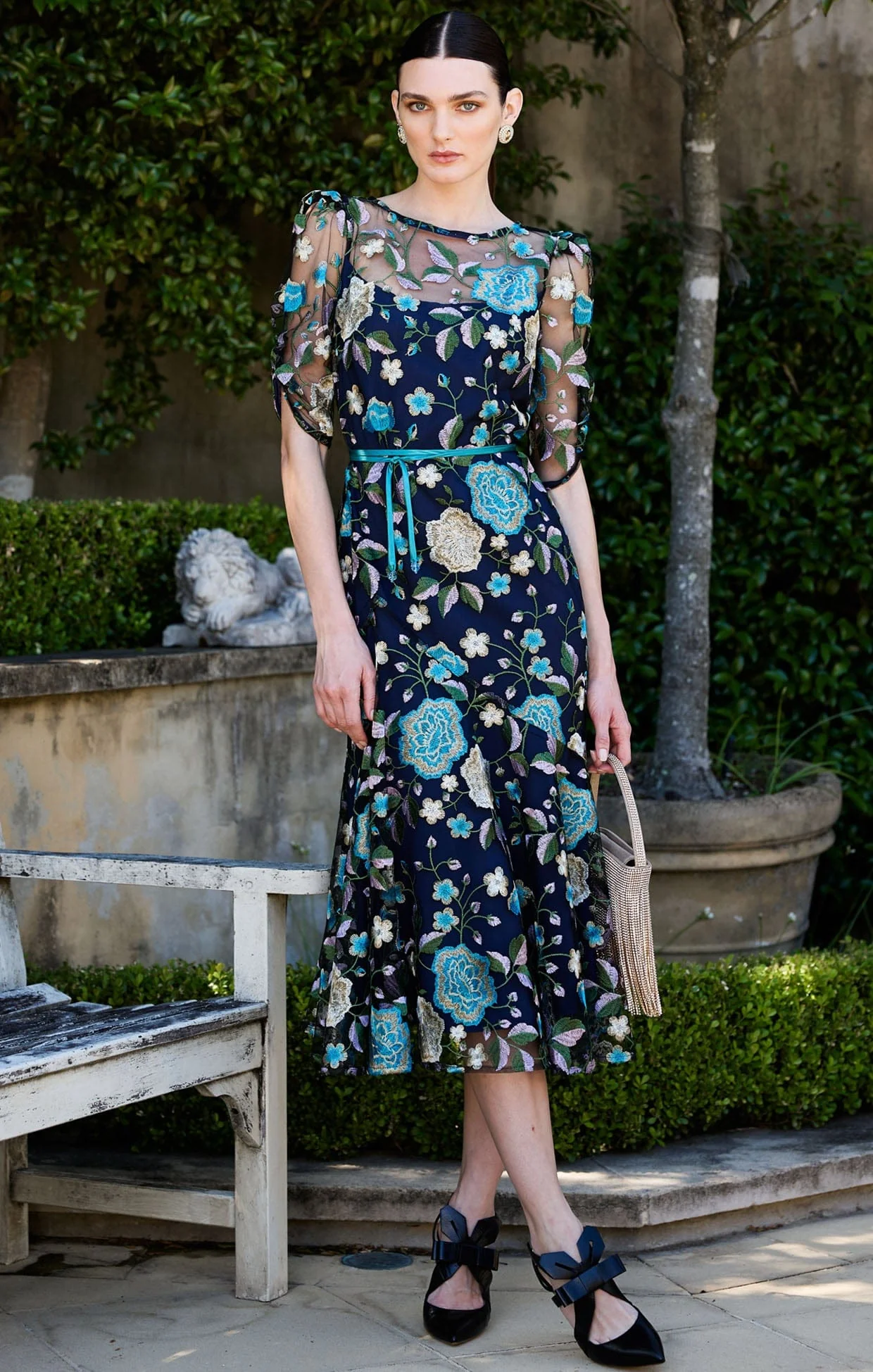 CARDELINA DRESS IN NAVY AQUA