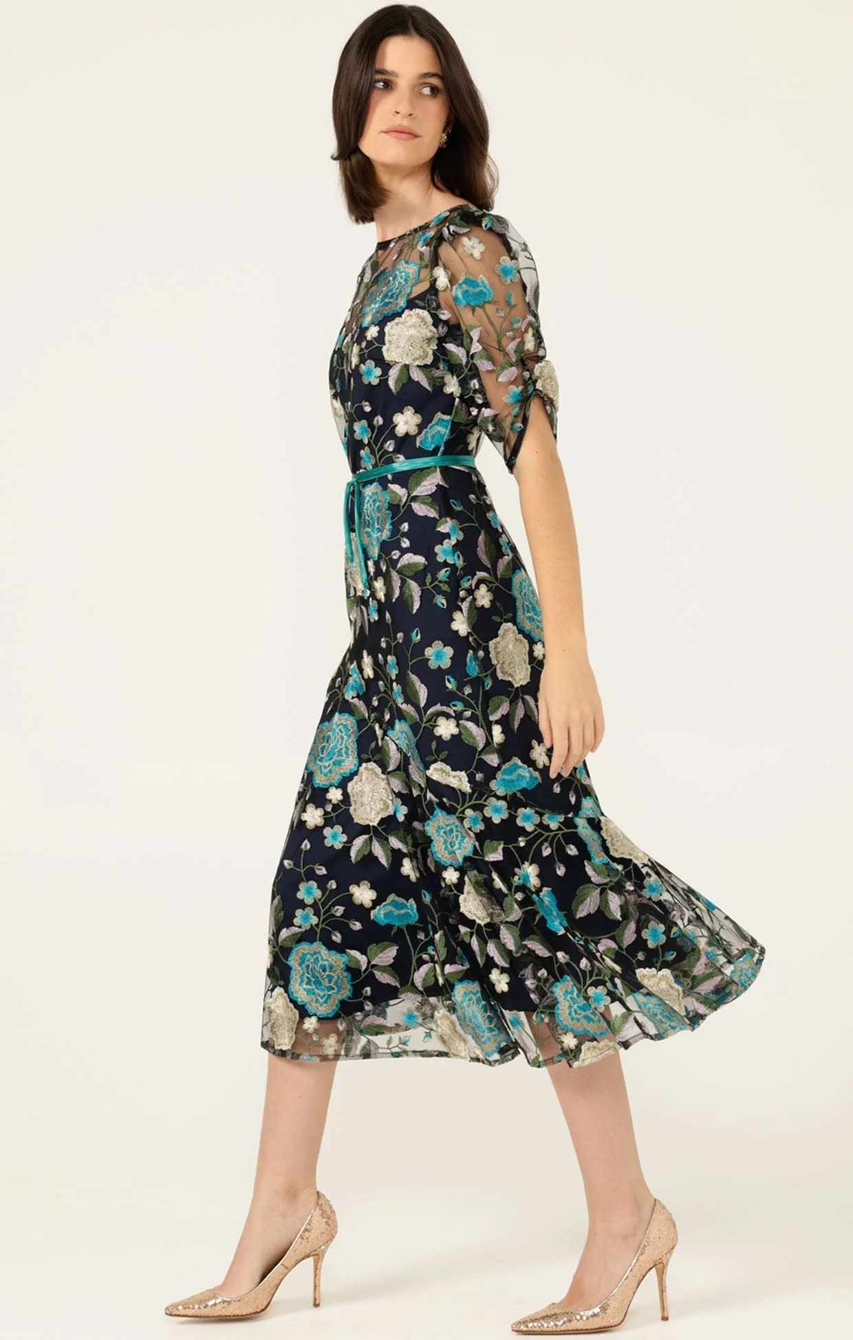 CARDELINA DRESS IN NAVY AQUA - Image 8