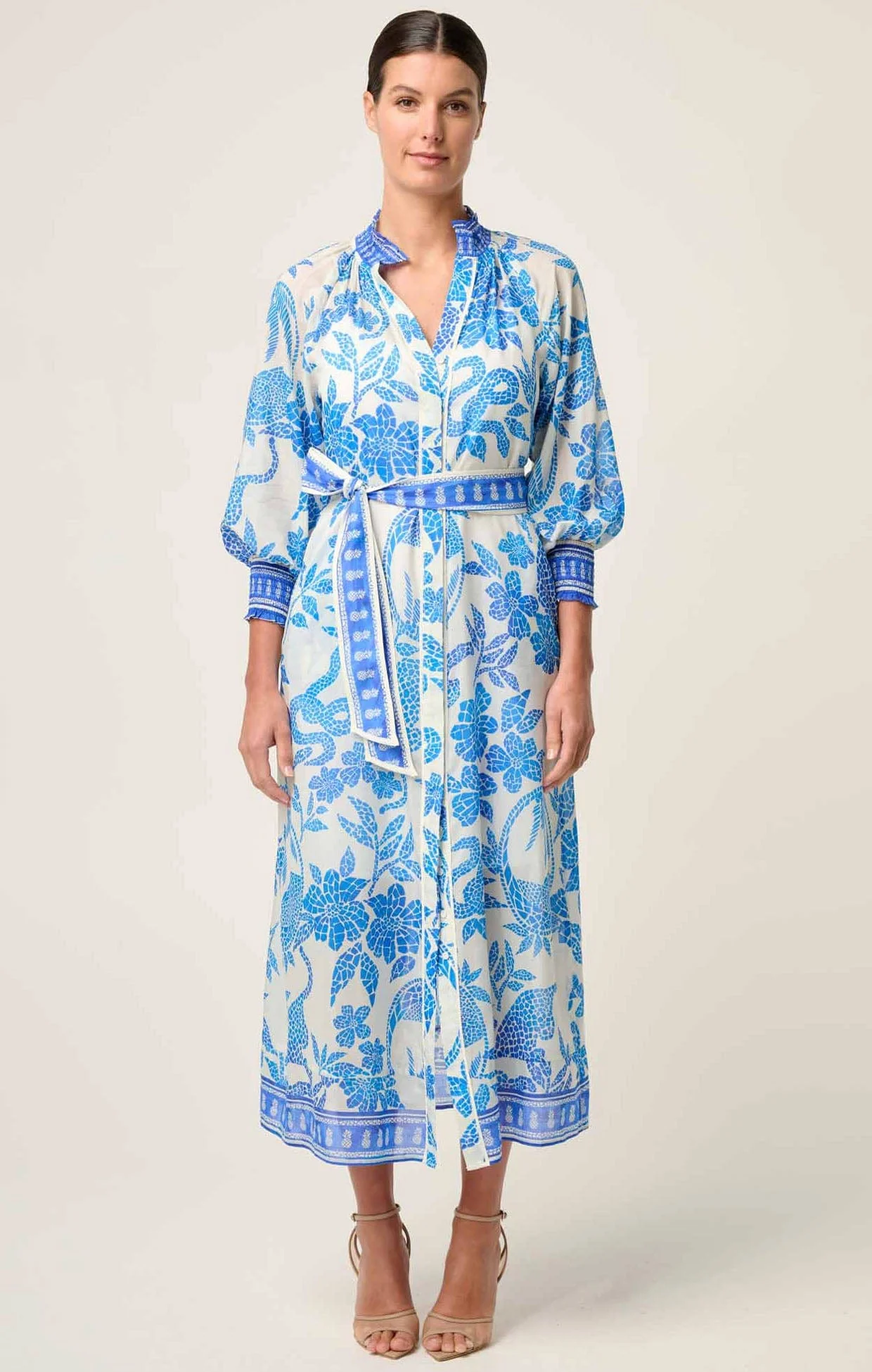 CARMEN MAXI DRESS IN AZURE MOSAIC - Image 2