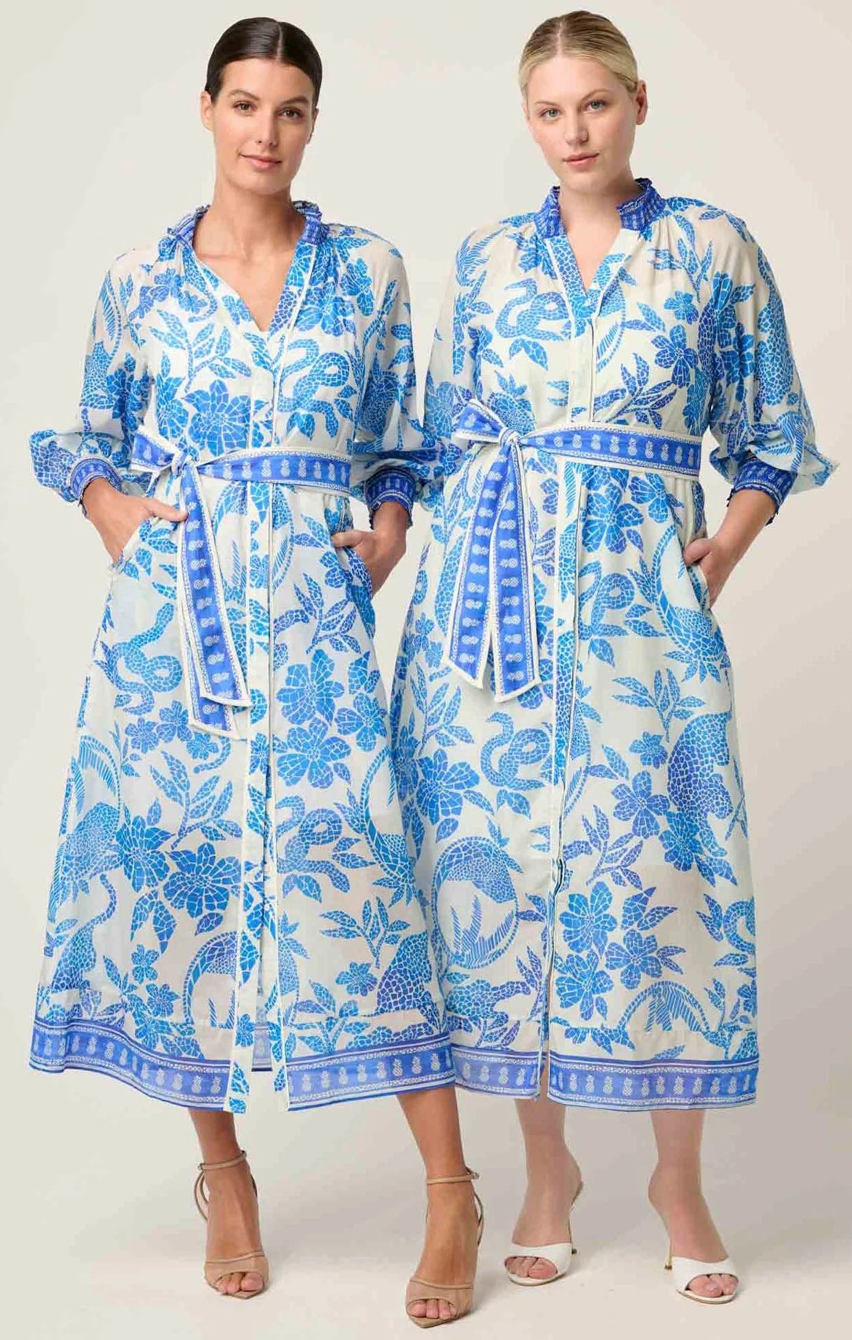 CARMEN MAXI DRESS IN AZURE MOSAIC - Image 3