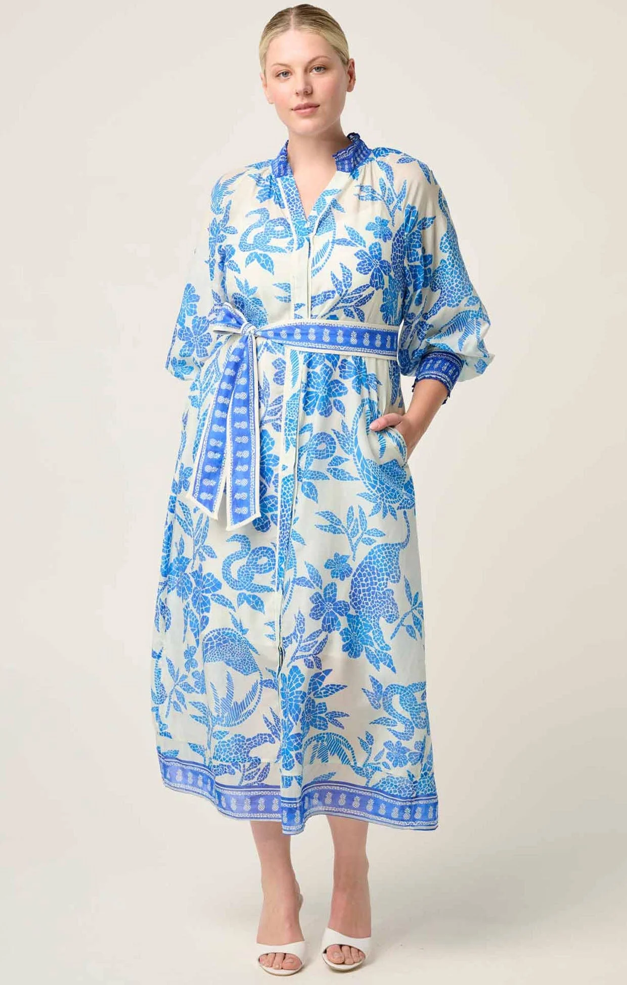 CARMEN MAXI DRESS IN AZURE MOSAIC - Image 4