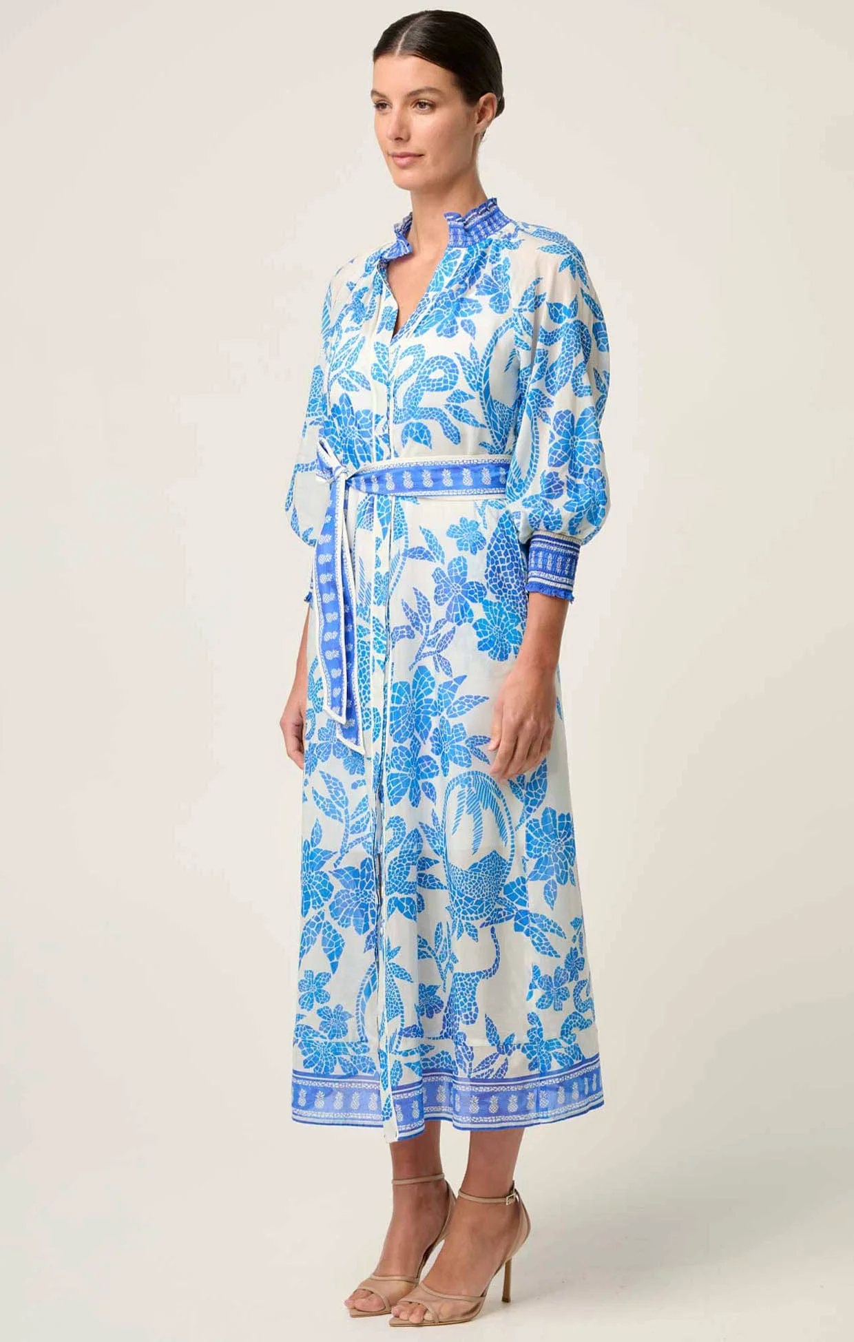CARMEN MAXI DRESS IN AZURE MOSAIC - Image 5