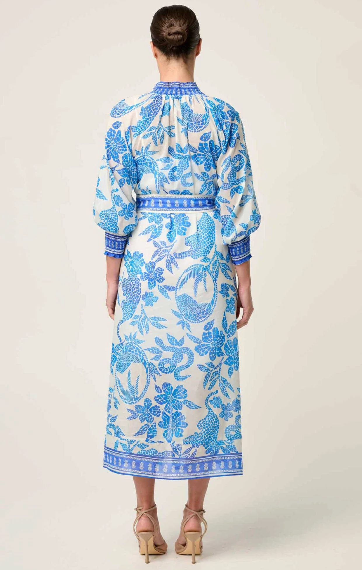 CARMEN MAXI DRESS IN AZURE MOSAIC - Image 7