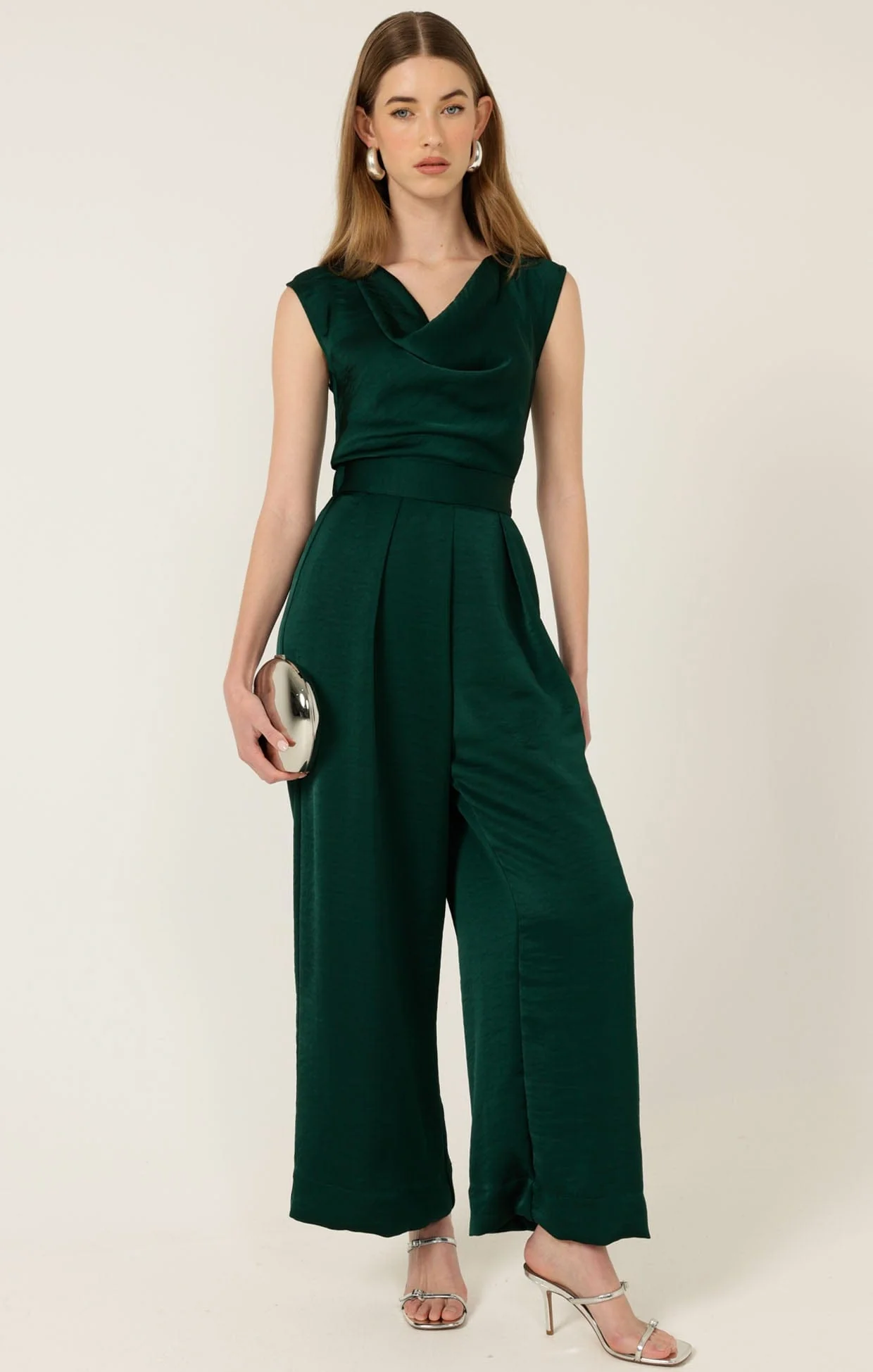 LUXE COWL BIAS TOP IN EMERALD - Image 6