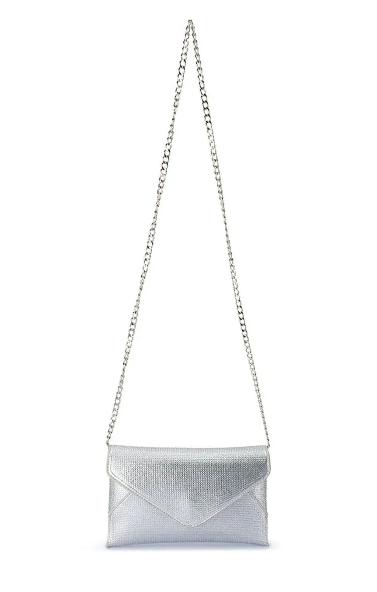 ELOISE CRYSTAL CLUTCH BAG IN SILVER - Image 2
