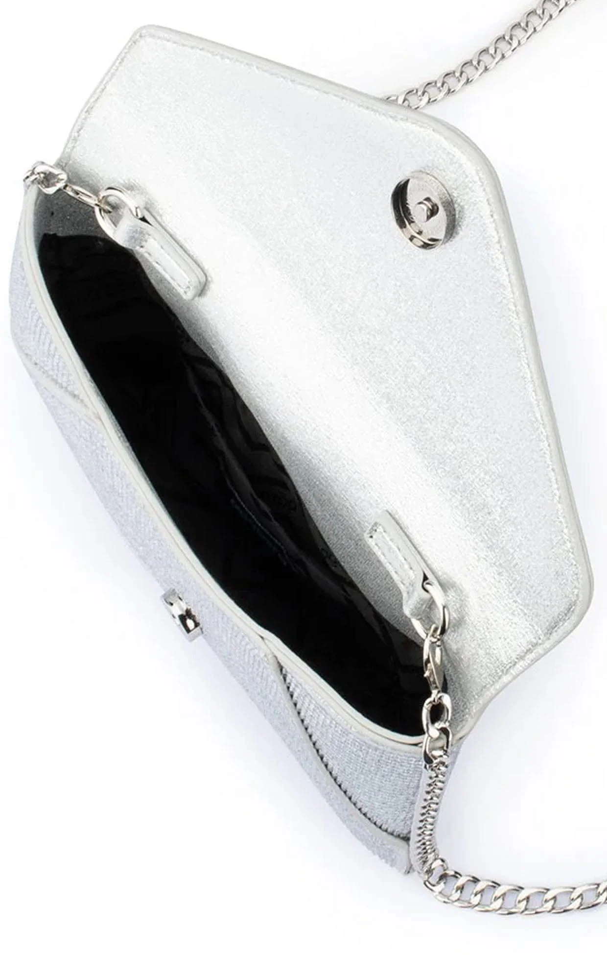 ELOISE CRYSTAL CLUTCH BAG IN SILVER - Image 4
