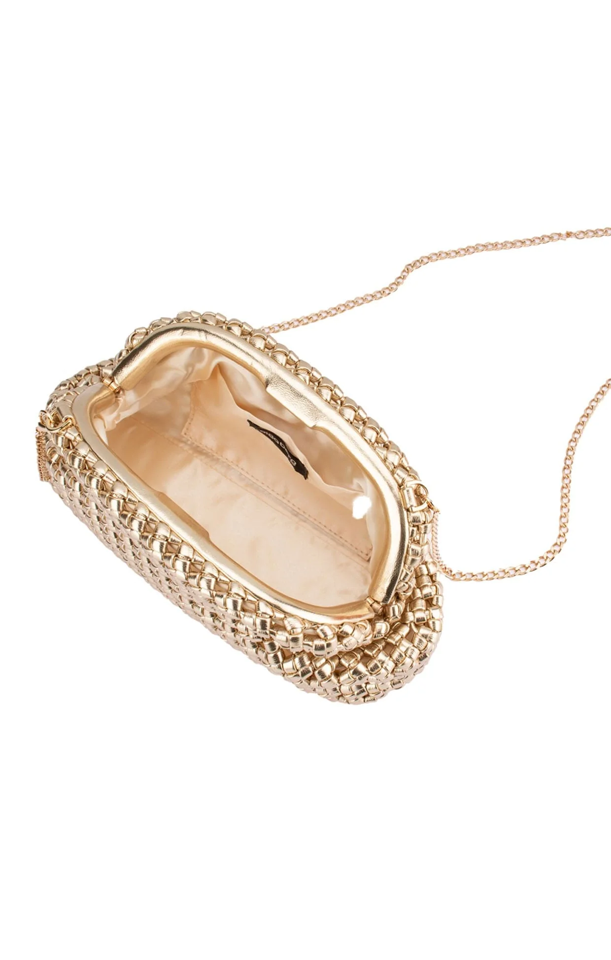 EVERLY HAND WOVEN CLUTCH BAG IN GOLD - Image 4