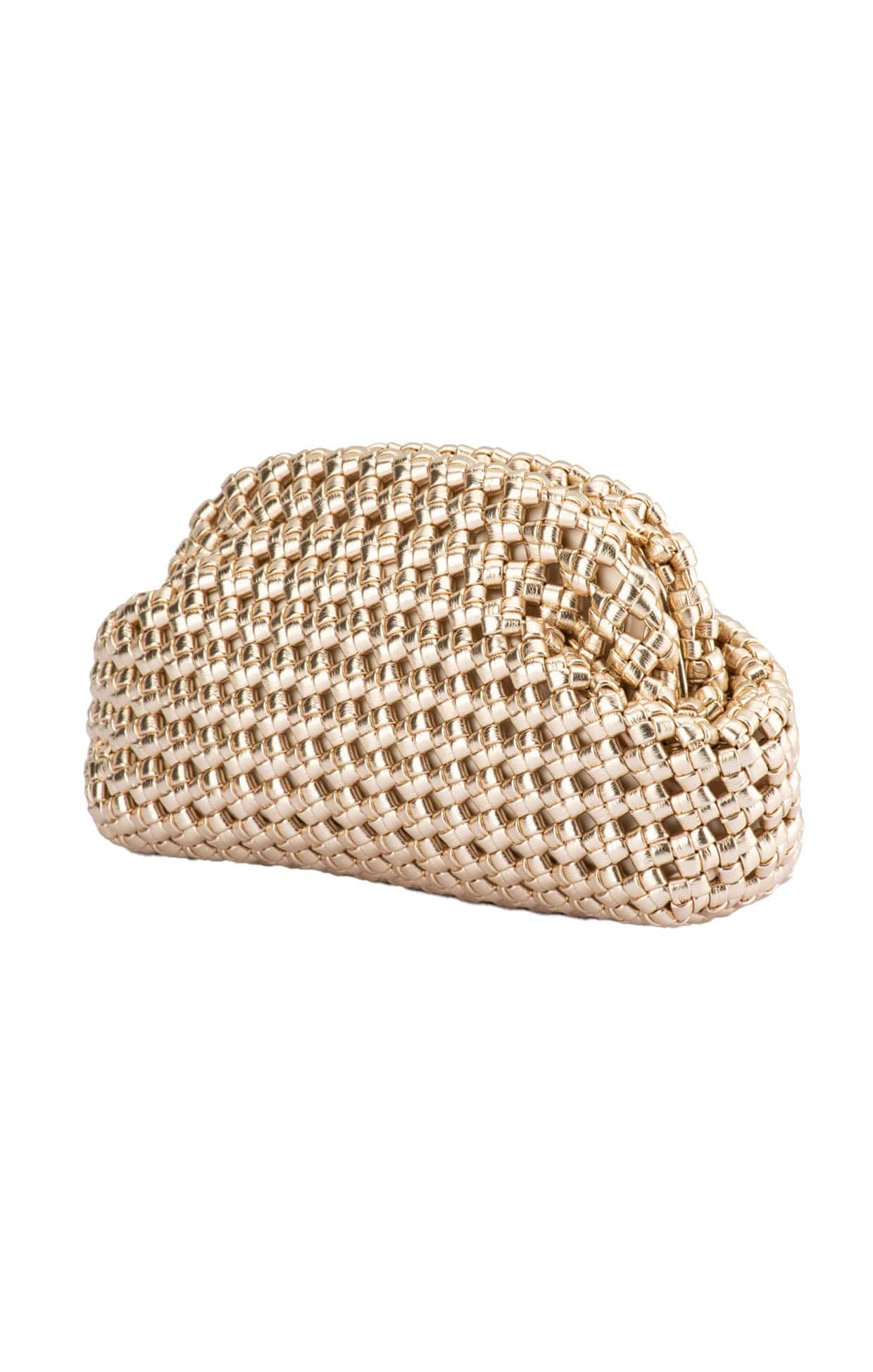 EVERLY HAND WOVEN CLUTCH BAG IN GOLD - Image 5