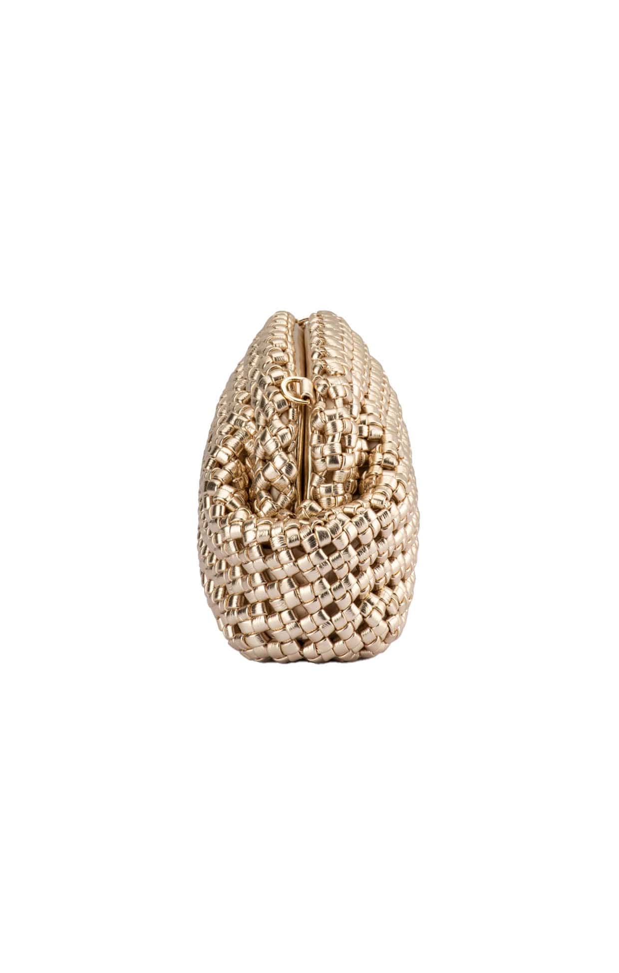 EVERLY HAND WOVEN CLUTCH BAG IN GOLD - Image 6