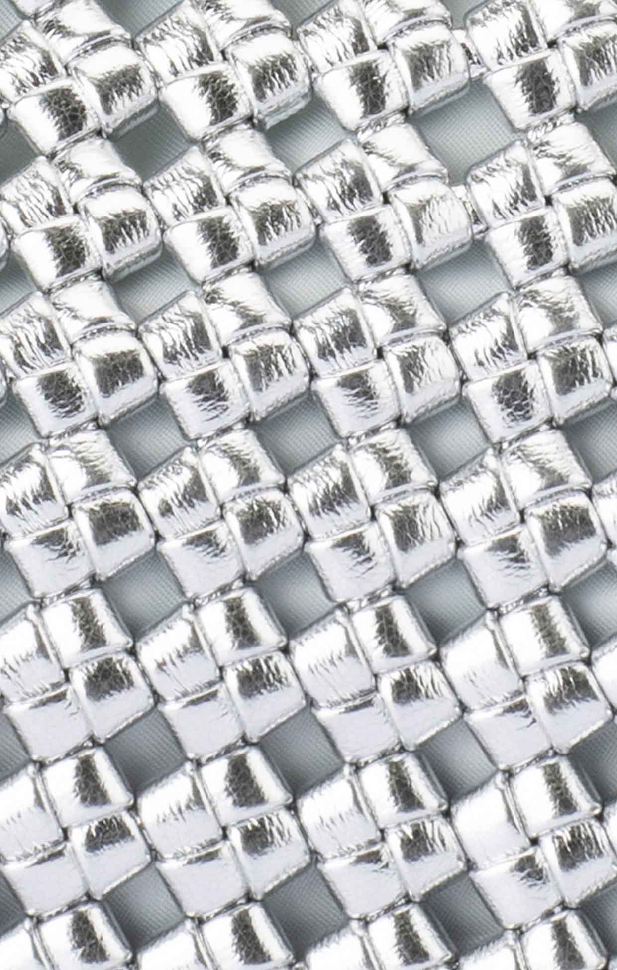 EVERLY HAND WOVEN CLUTCH BAG IN SILVER - Image 8