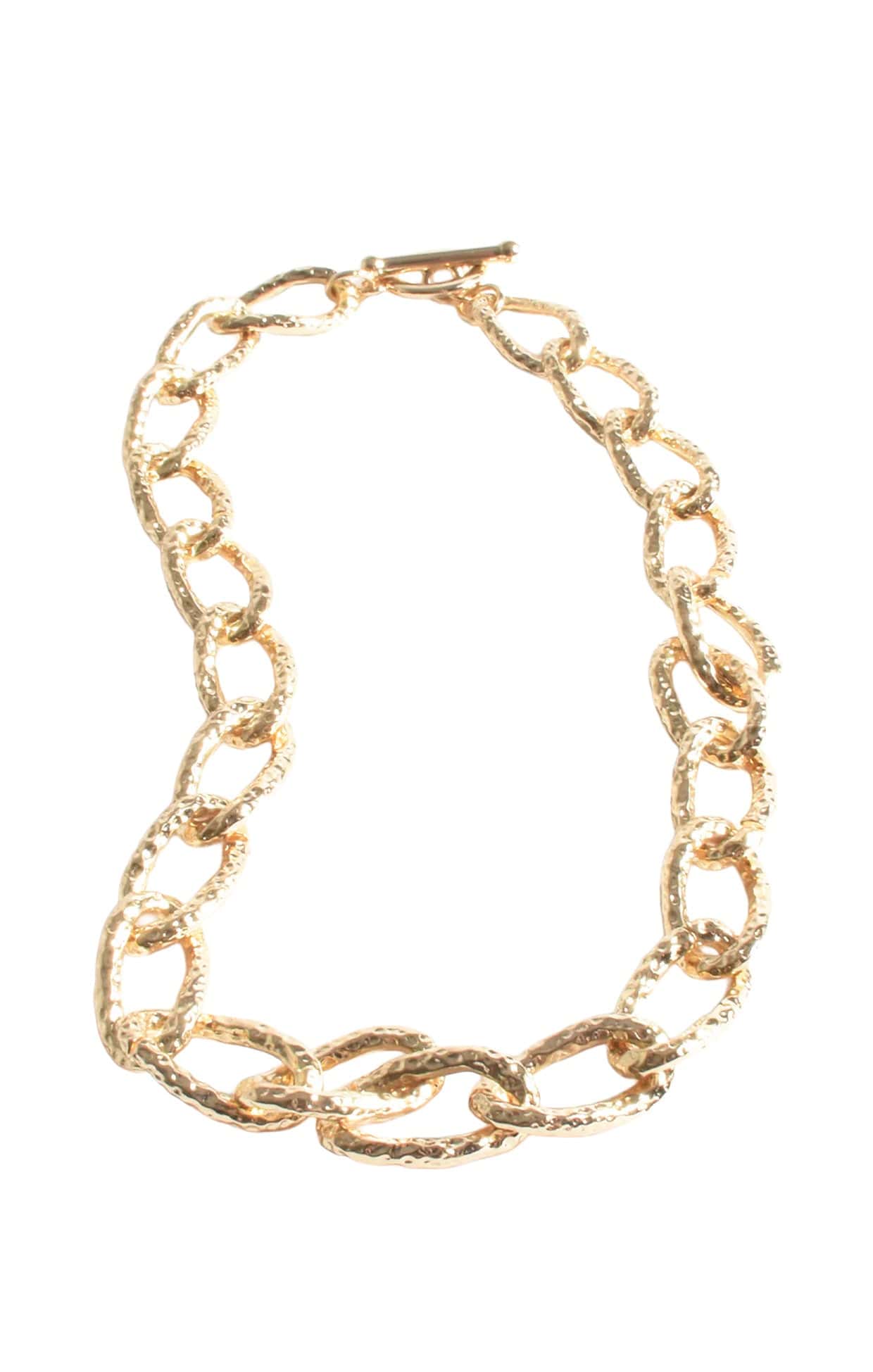 HAMMERED DETAIL NECKLACE IN GOLD