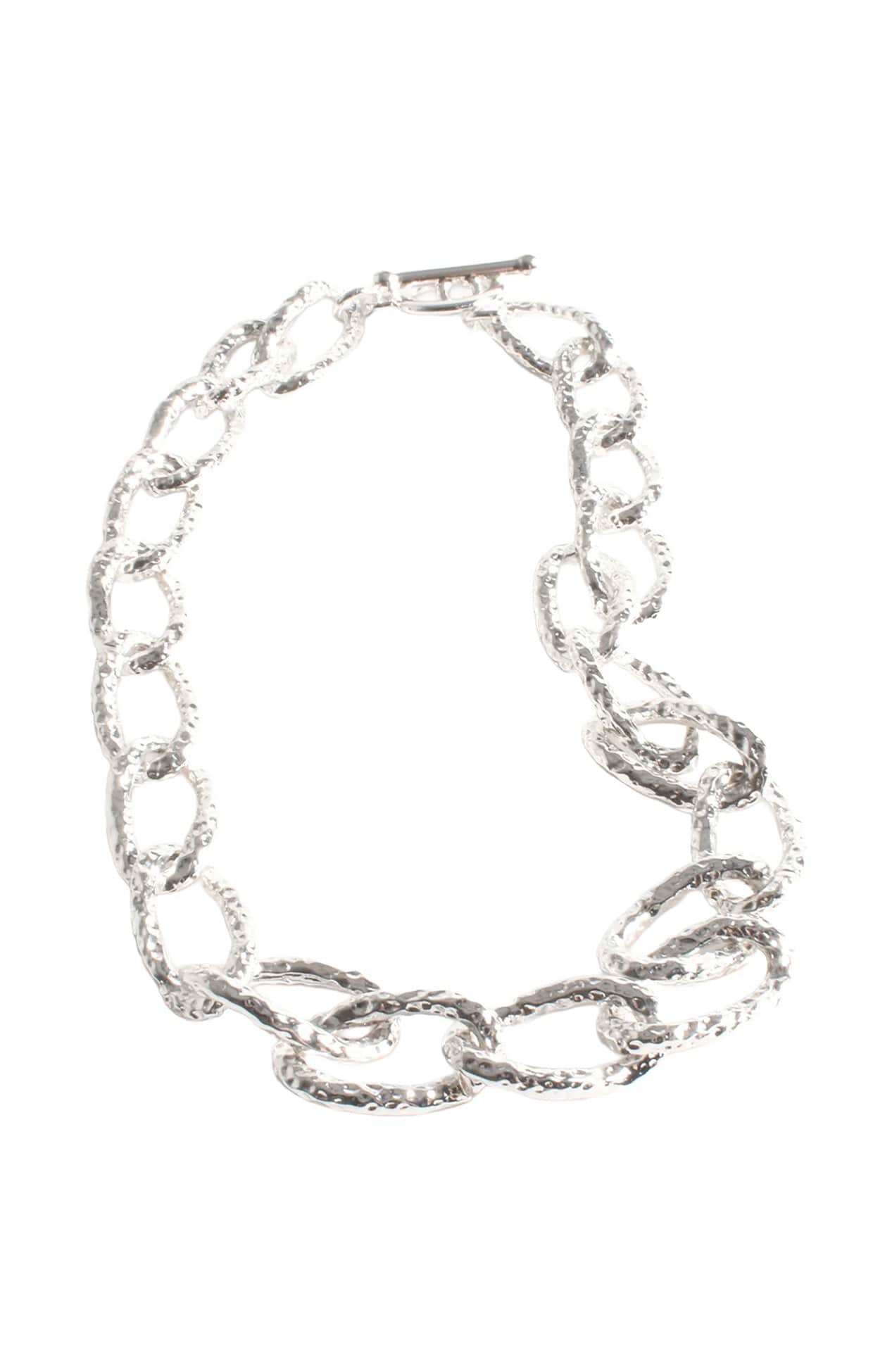 HAMMERED DETAIL NECKLACE IN SILVER
