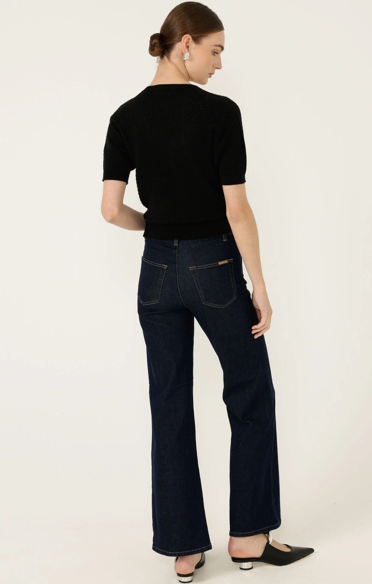 HENLEY KNIT TOP IN BLACK - Image 8