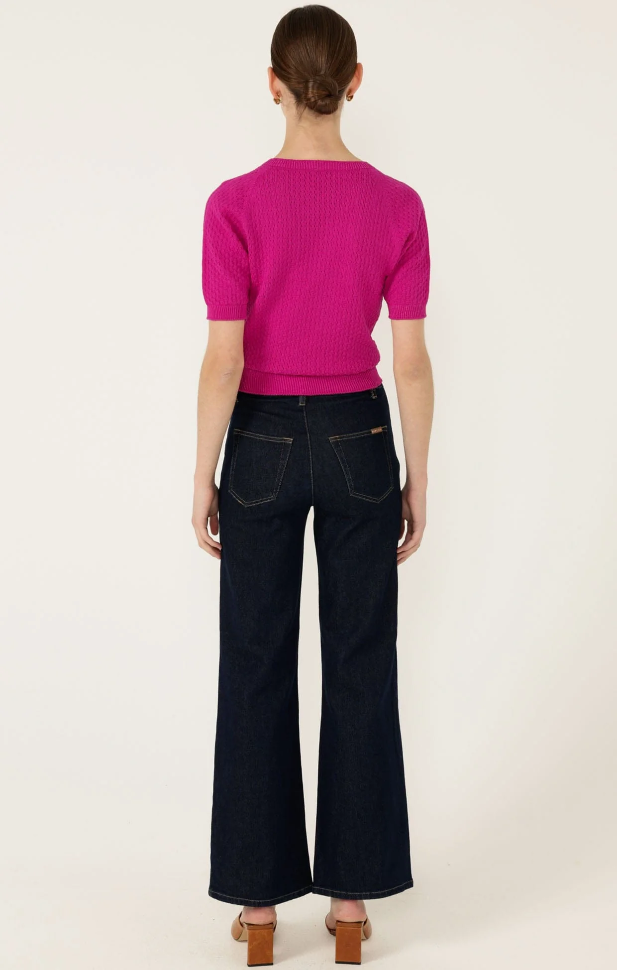 HENLEY KNIT TOP IN FUCHSIA - Image 8
