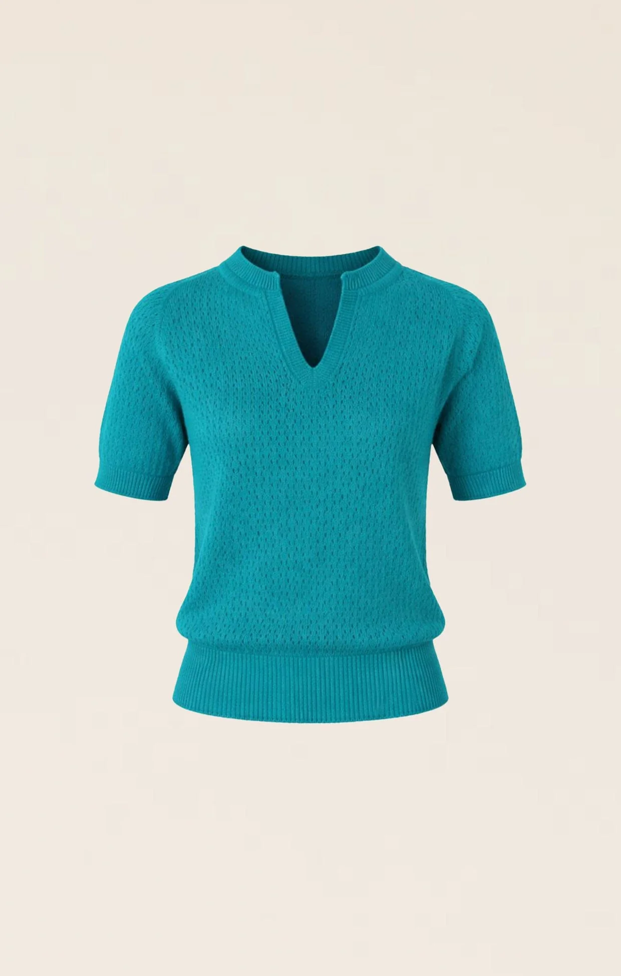 HENLEY KNIT TOP IN SEA GREEN - Image 8