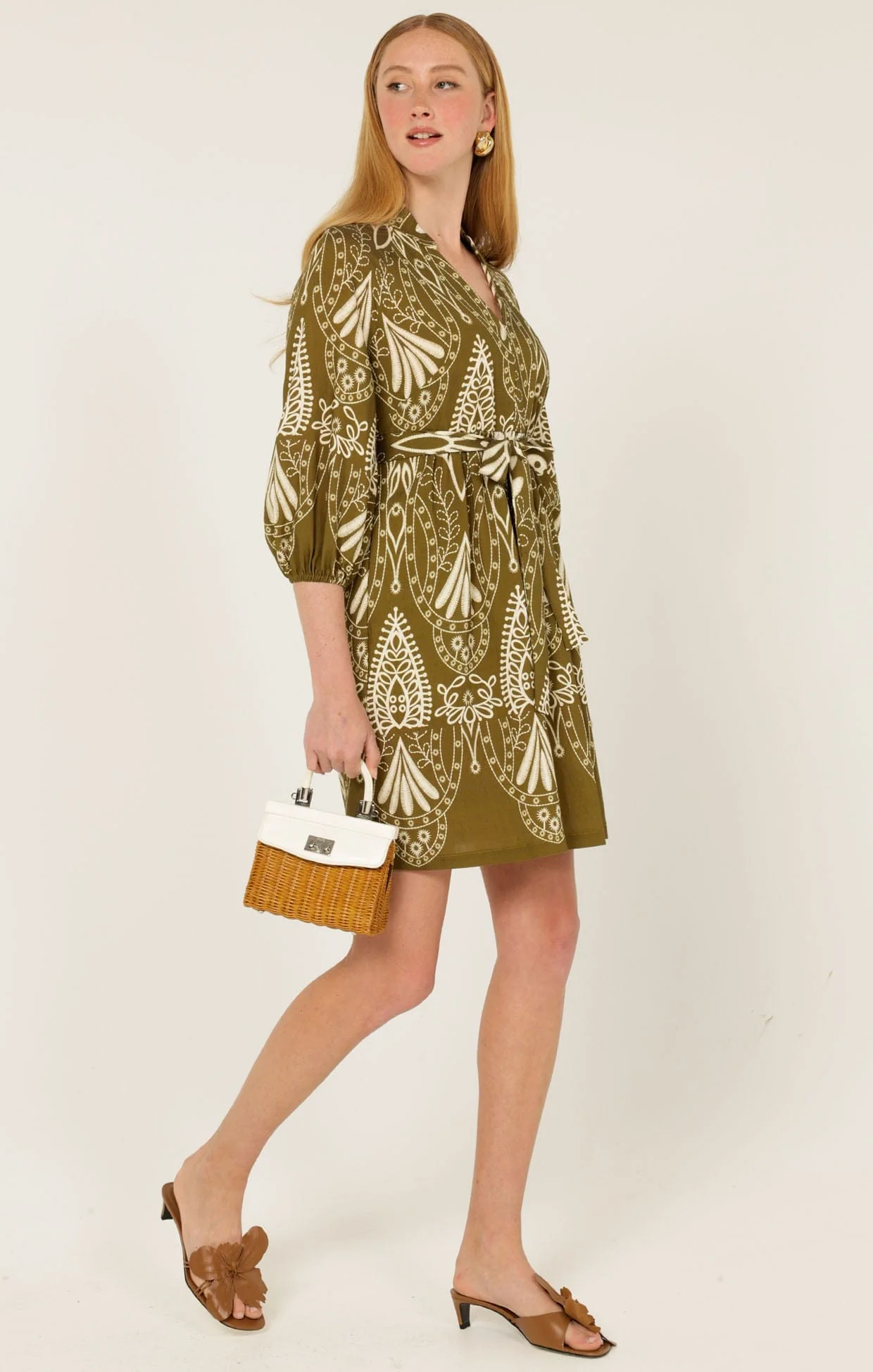 KIRRA SHIFT DRESS IN OLIVE CREAM - Image 6