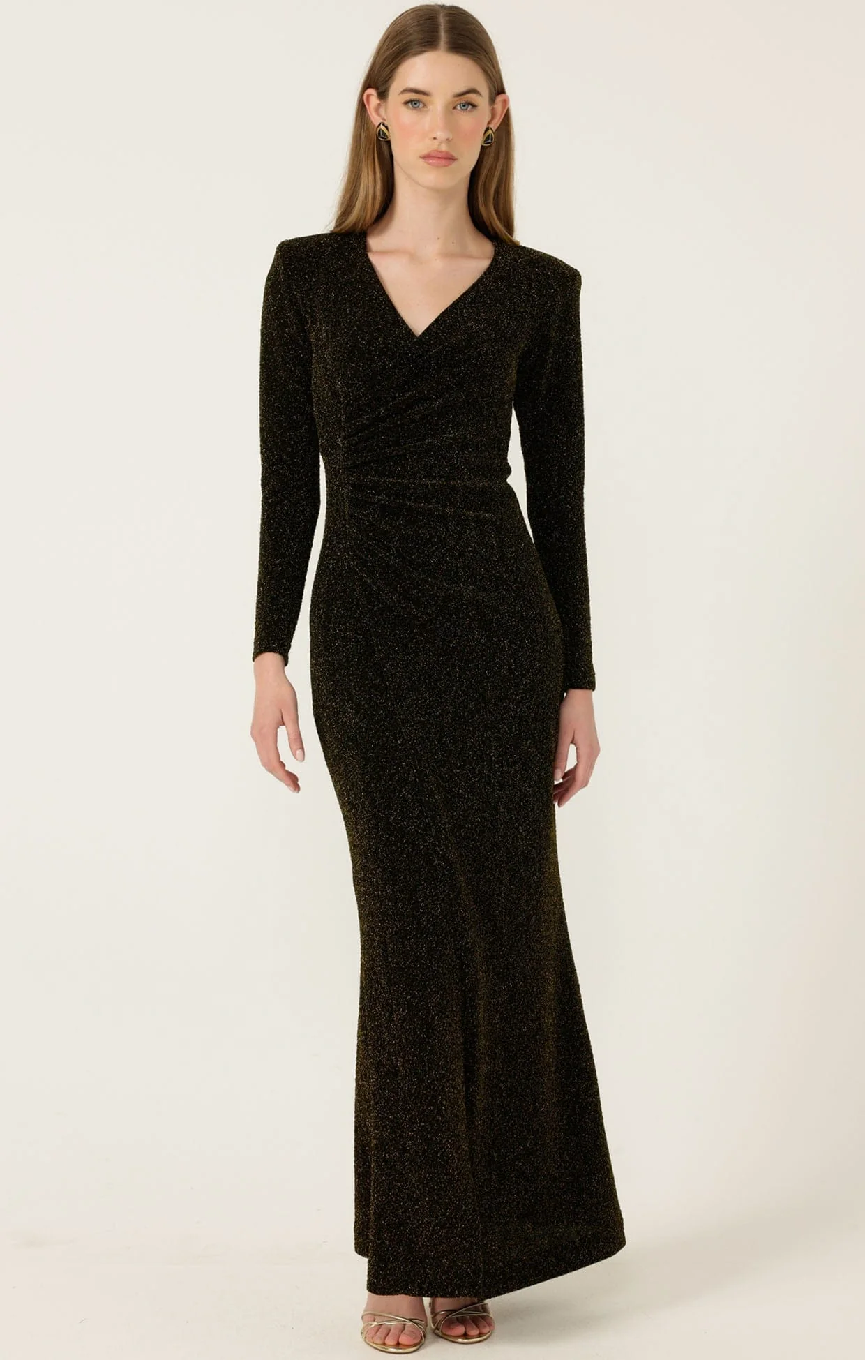 LENORA MAXI DRESS IN BLACK GOLD - Image 2
