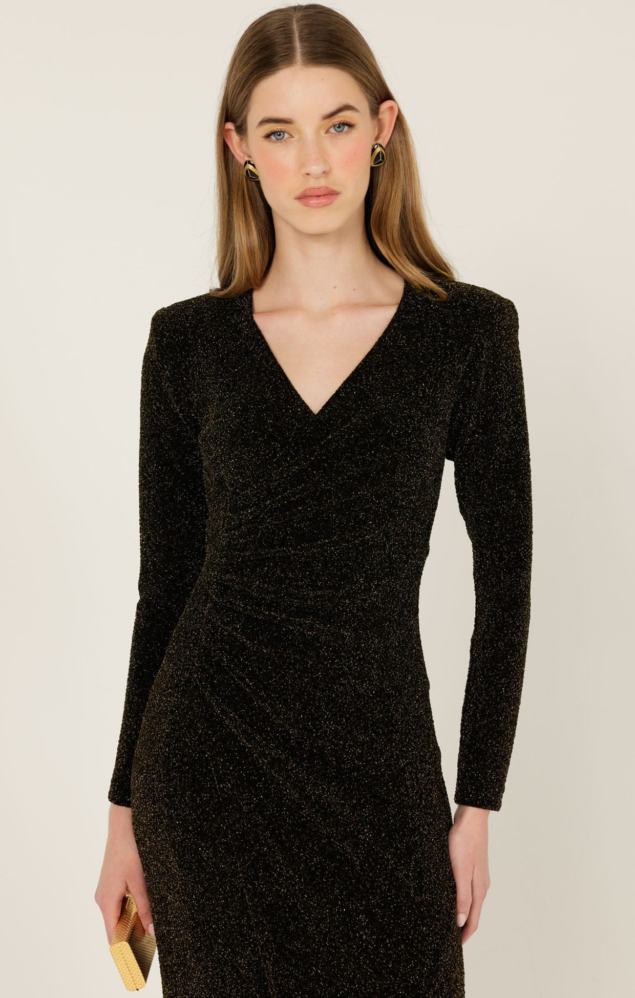 LENORA MAXI DRESS IN BLACK GOLD - Image 4
