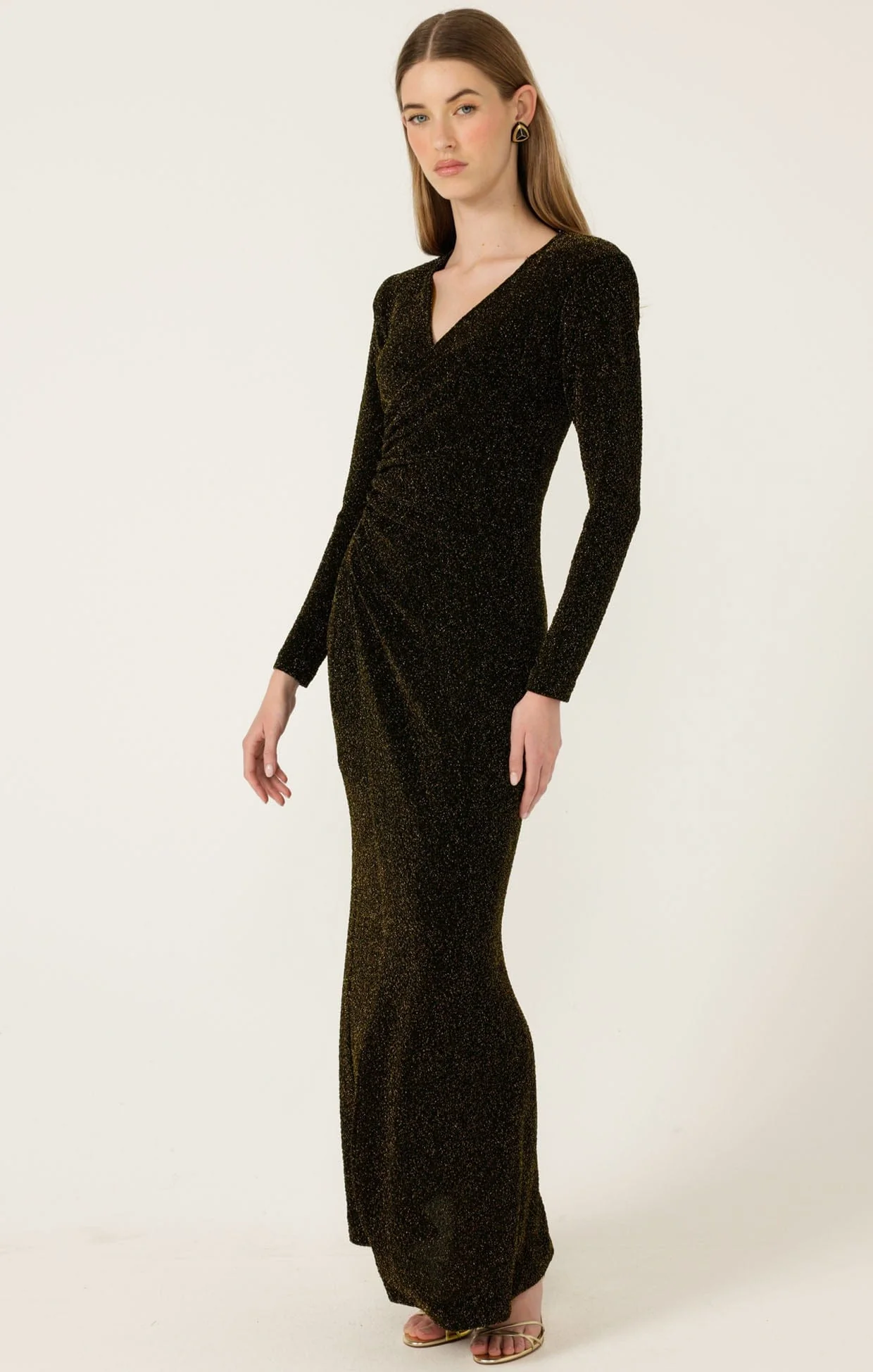 LENORA MAXI DRESS IN BLACK GOLD - Image 5