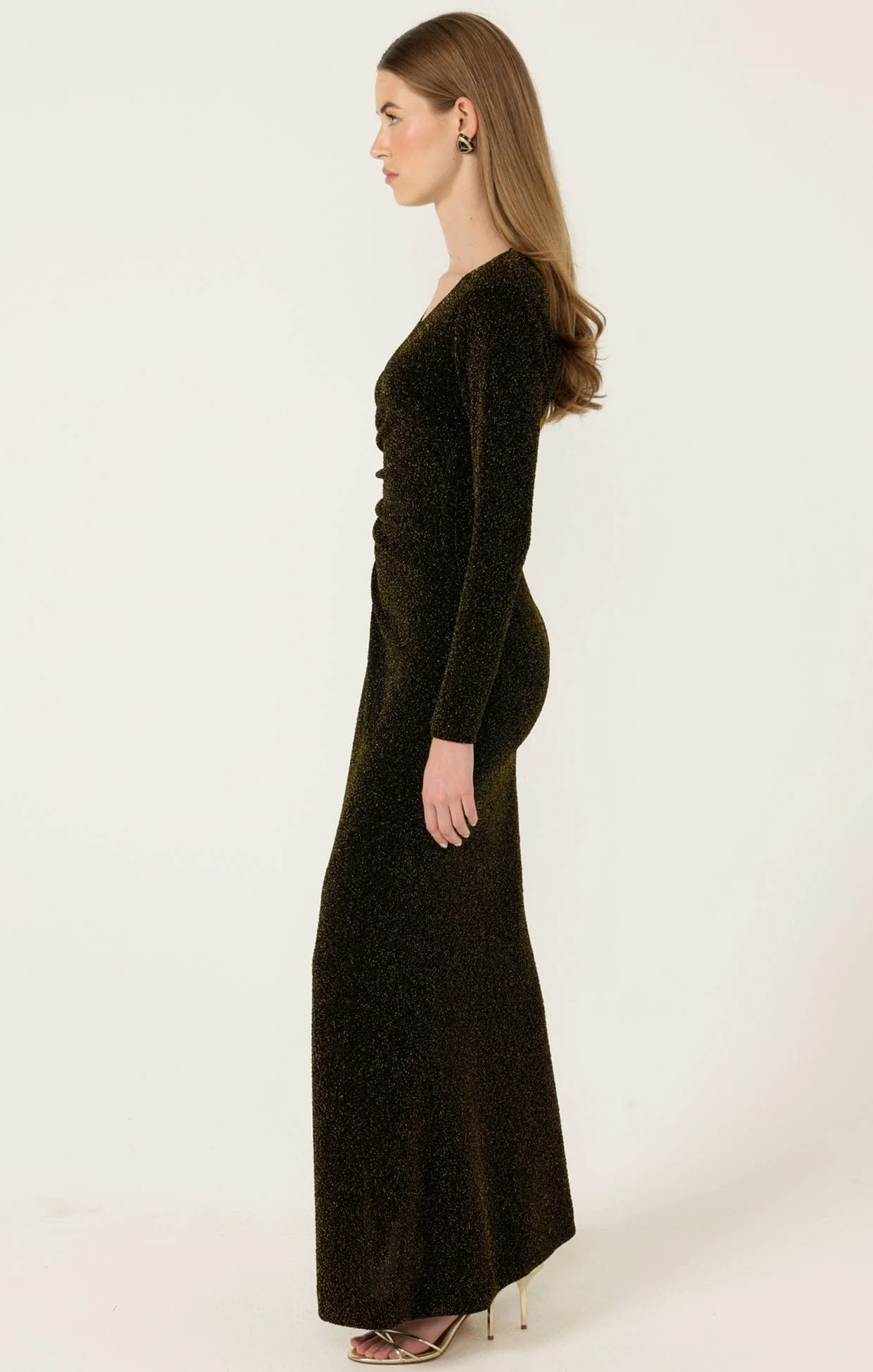 LENORA MAXI DRESS IN BLACK GOLD - Image 6