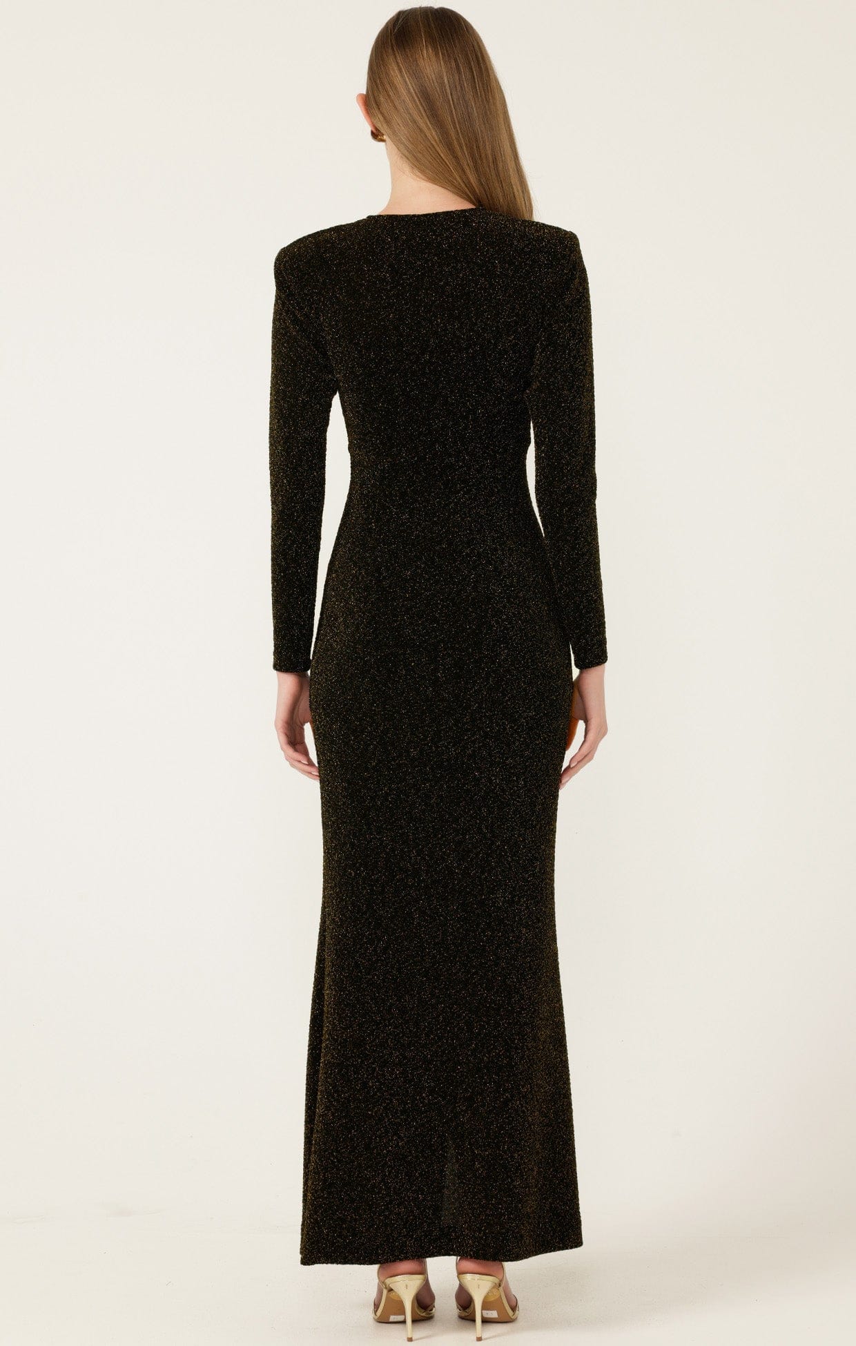 LENORA MAXI DRESS IN BLACK GOLD - Image 9