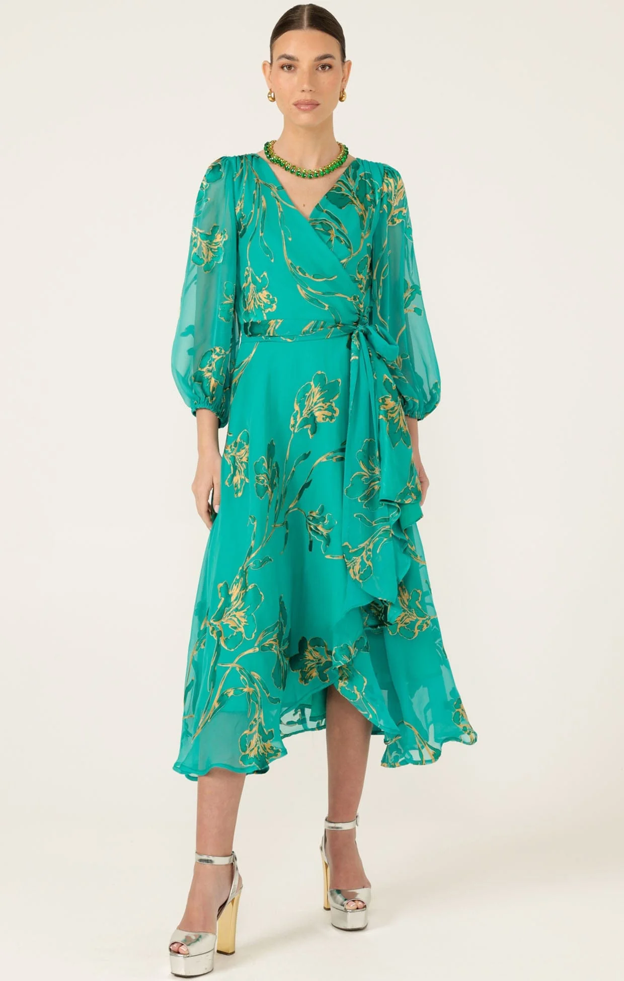 LORELEI WRAP MIDI DRESS - Image 3
