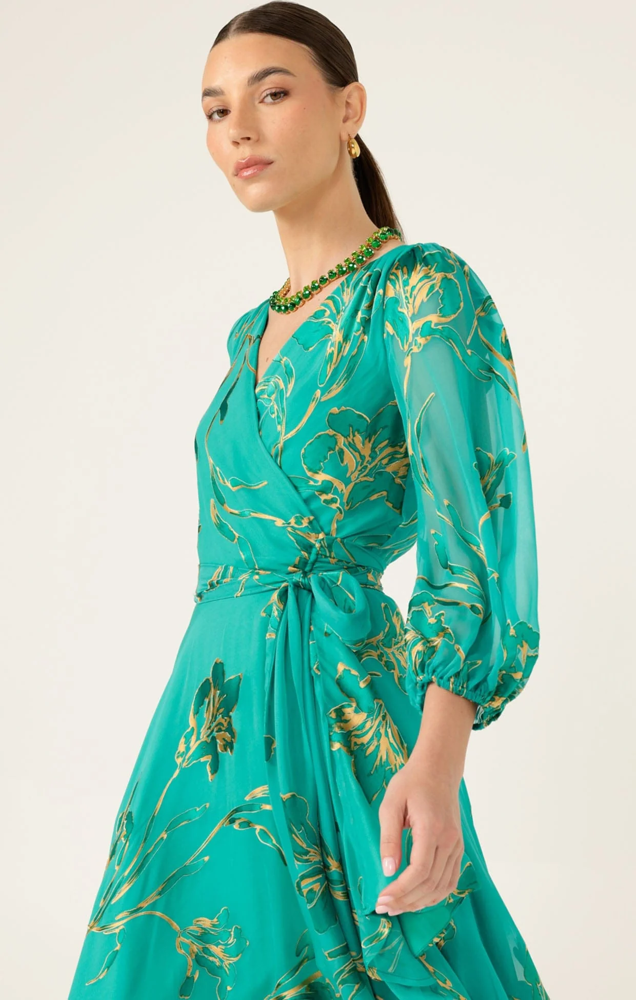 LORELEI WRAP MIDI DRESS - Image 4