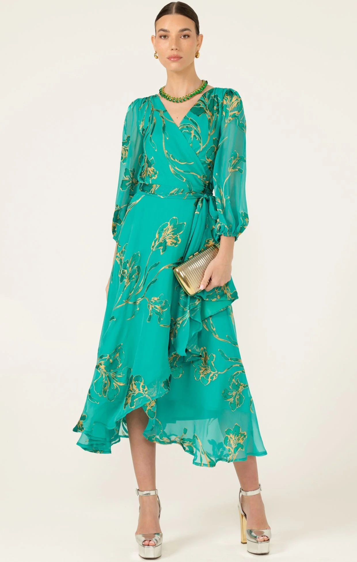 LORELEI WRAP MIDI DRESS - Image 5
