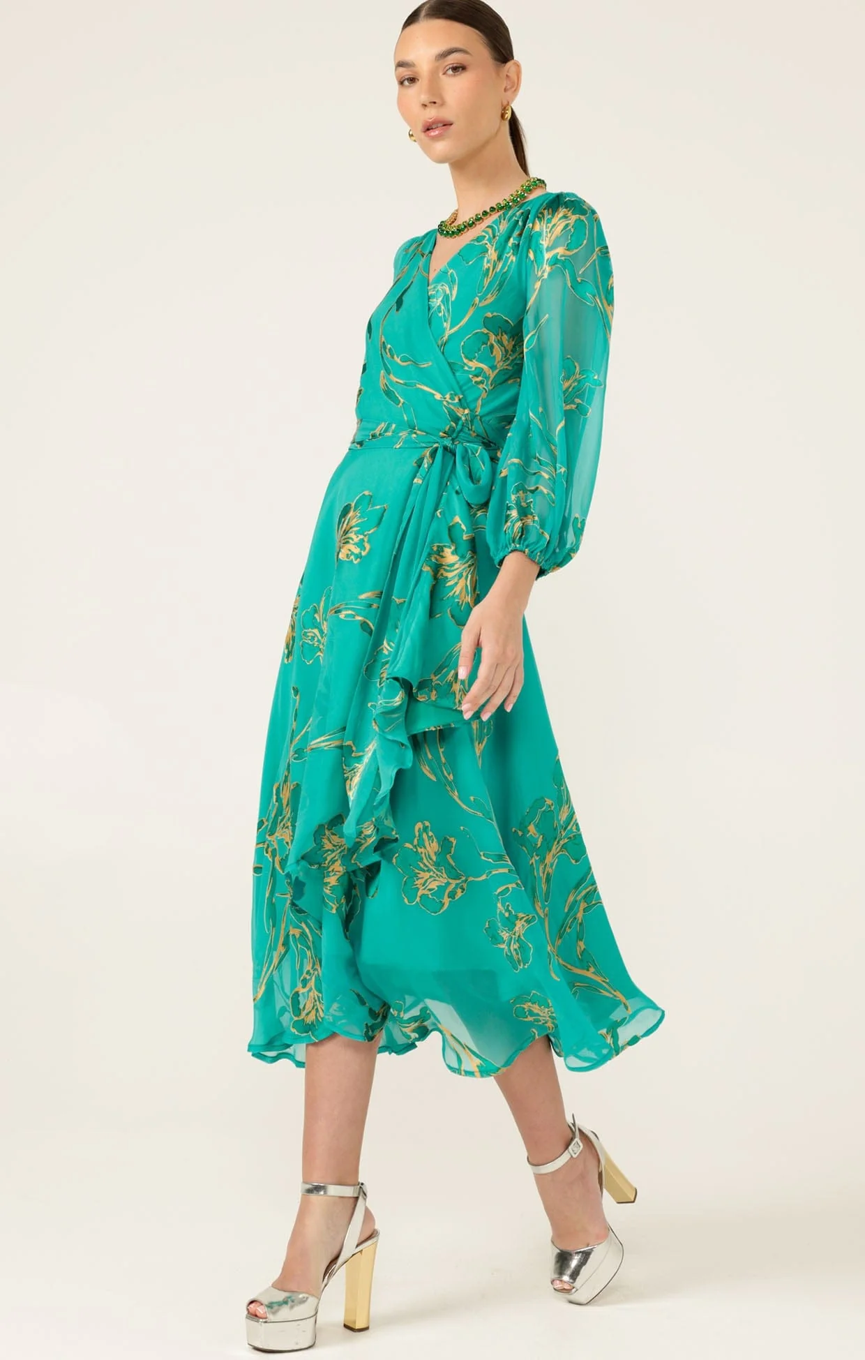 LORELEI WRAP MIDI DRESS - Image 6