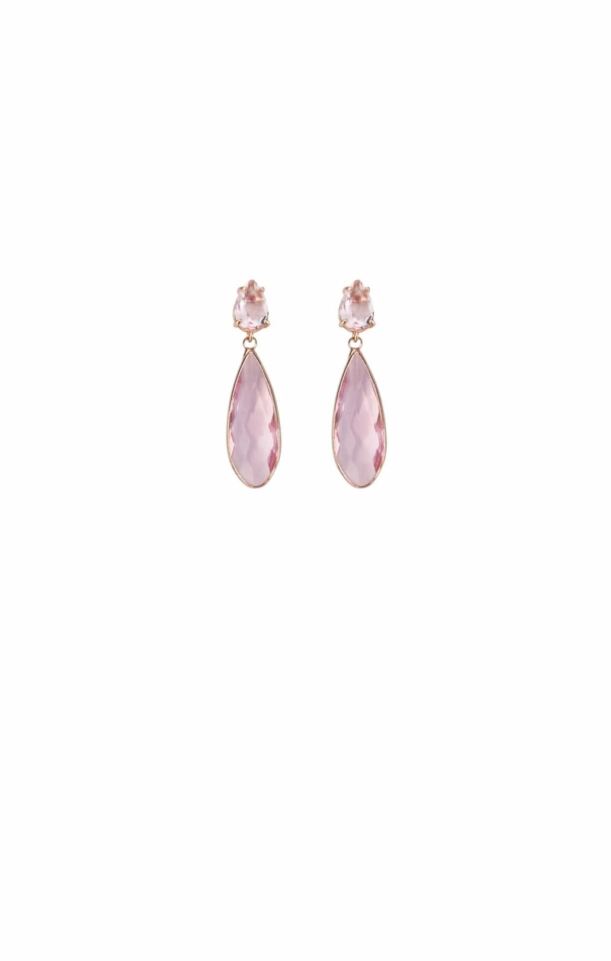 LOTTIE TEAR DROP EARRINGS IN PALE PINK