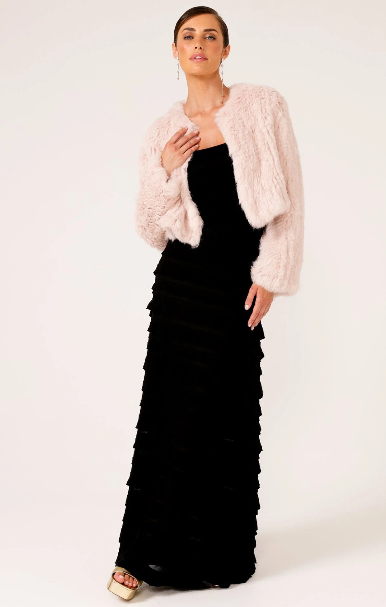 LUXE FUR JACKET IN BABY PINK - Image 3