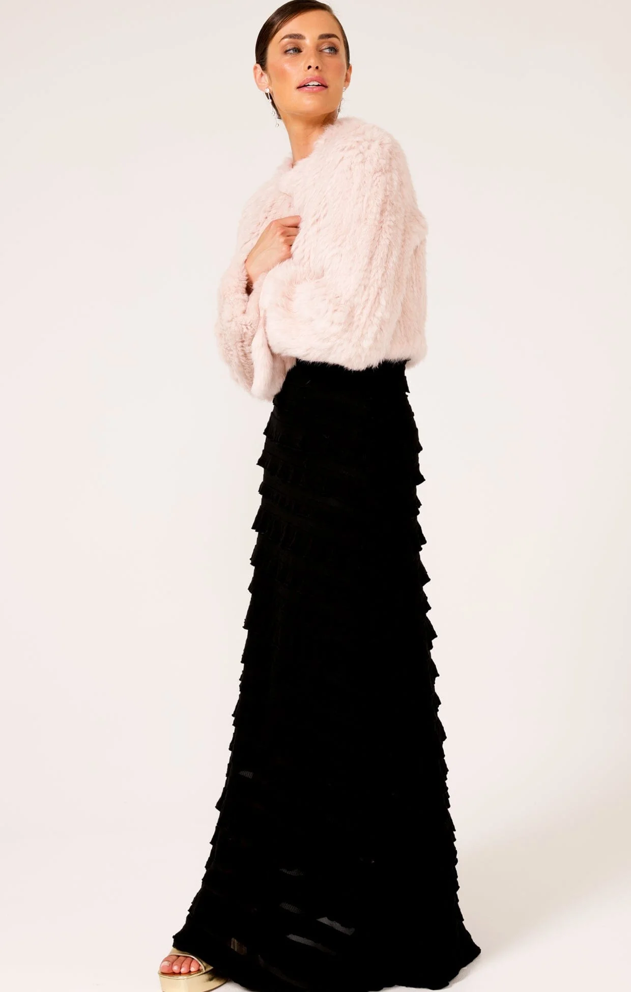 LUXE FUR JACKET IN BABY PINK - Image 5