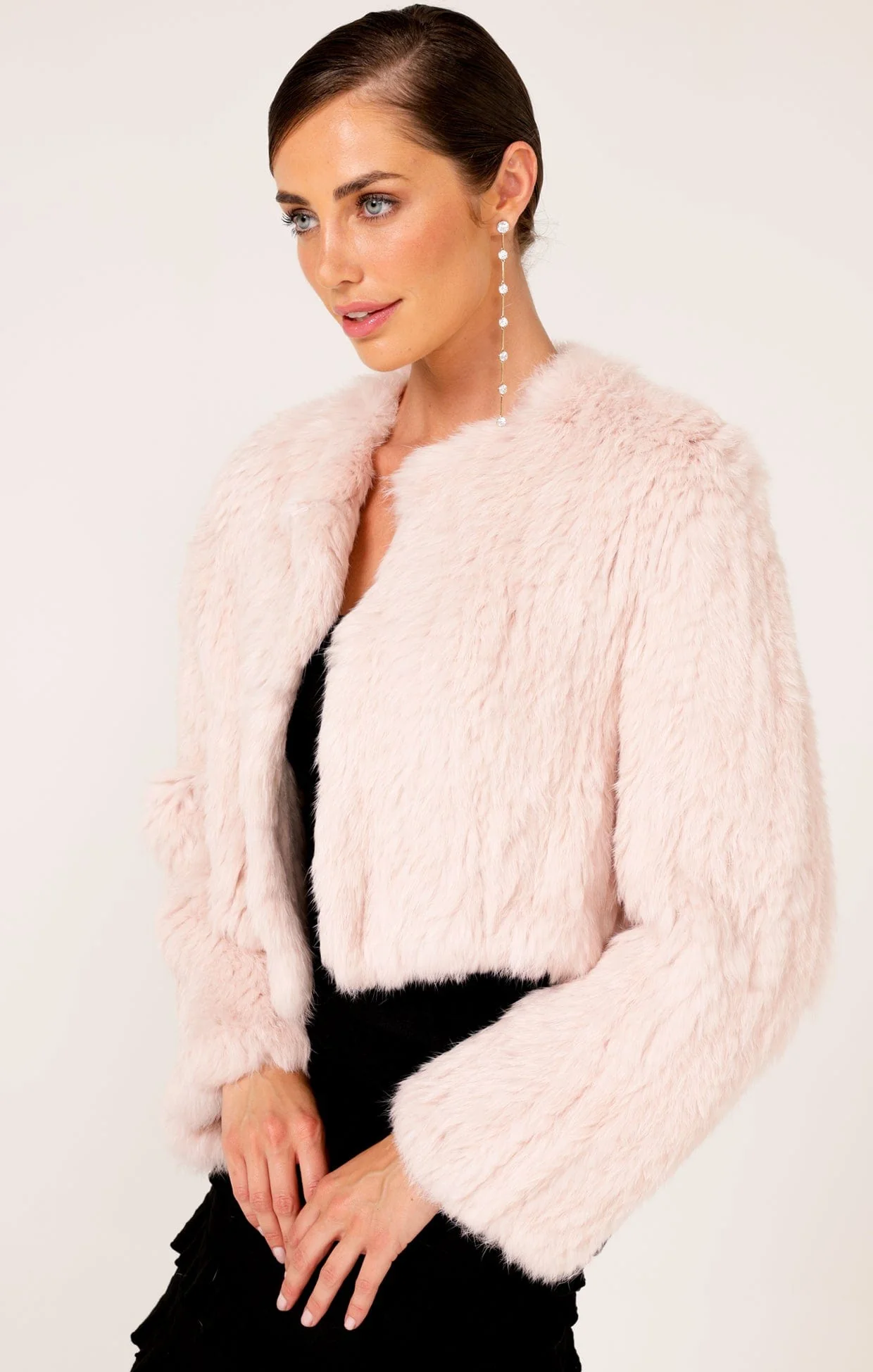 LUXE FUR JACKET IN BABY PINK - Image 6