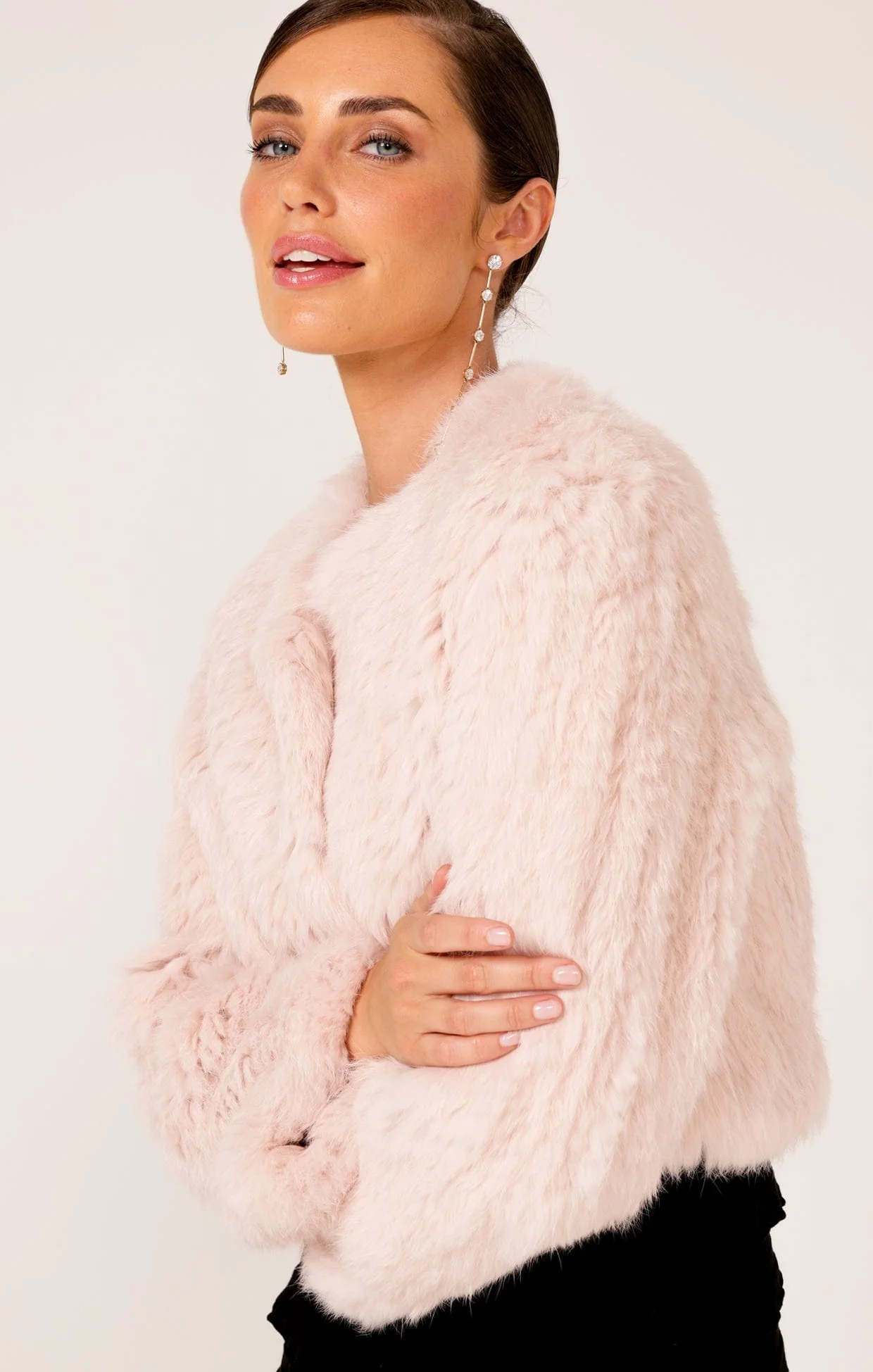 LUXE FUR JACKET IN BABY PINK - Image 7