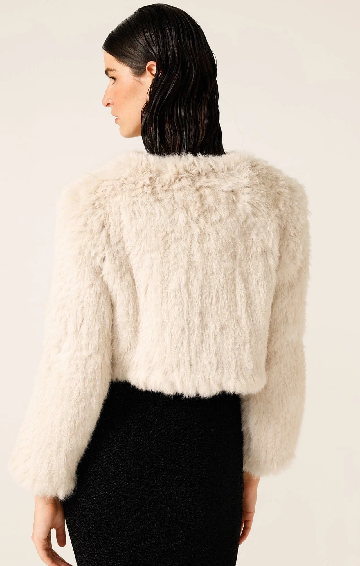 LUXE FUR JACKET IN STONE - Image 6