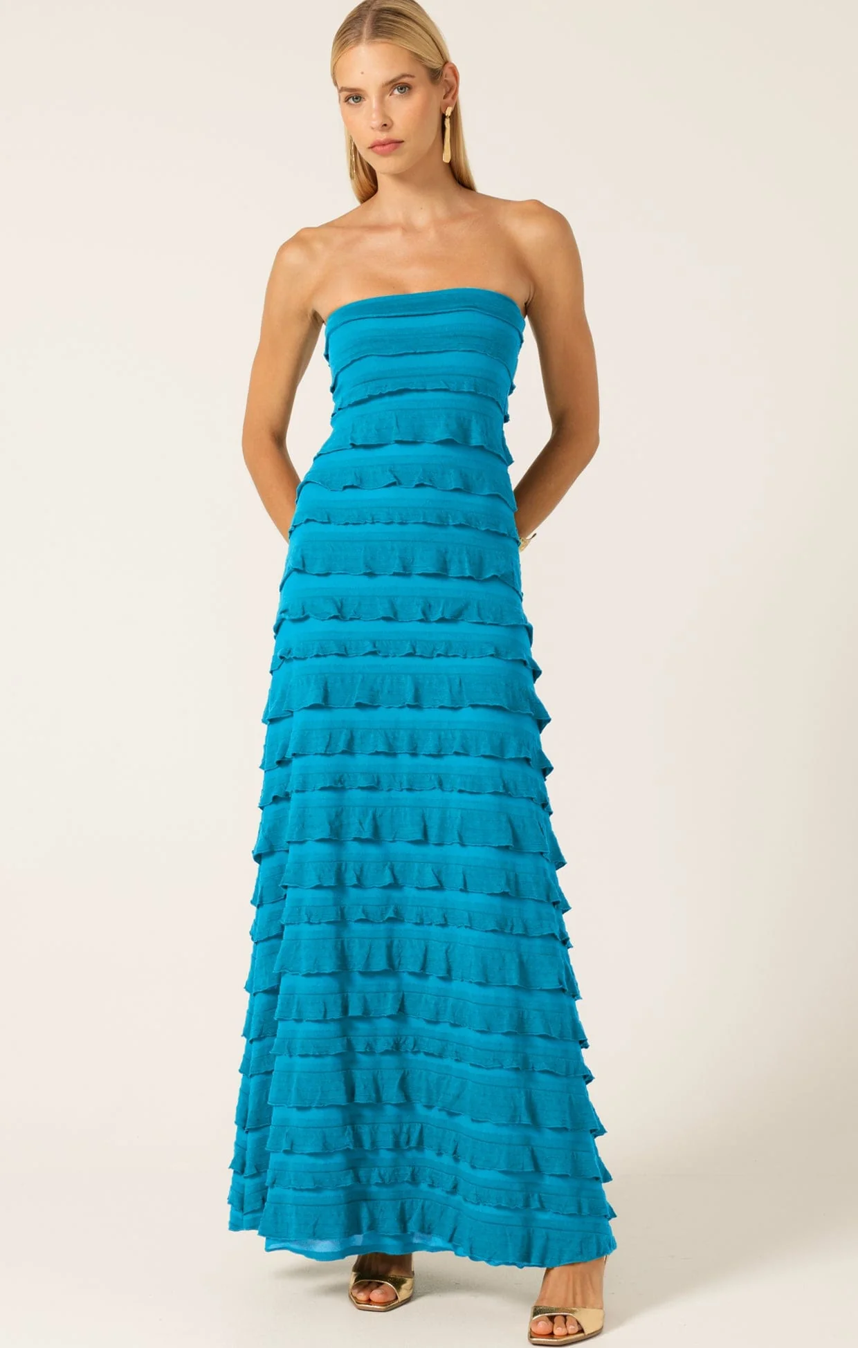 MADDISON DRESS IN AQUA BLUE - Image 5