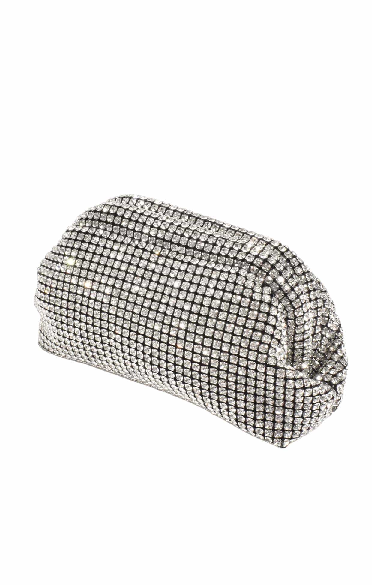 MARISA DIAMANTE CLUTCH BAG IN SILVER