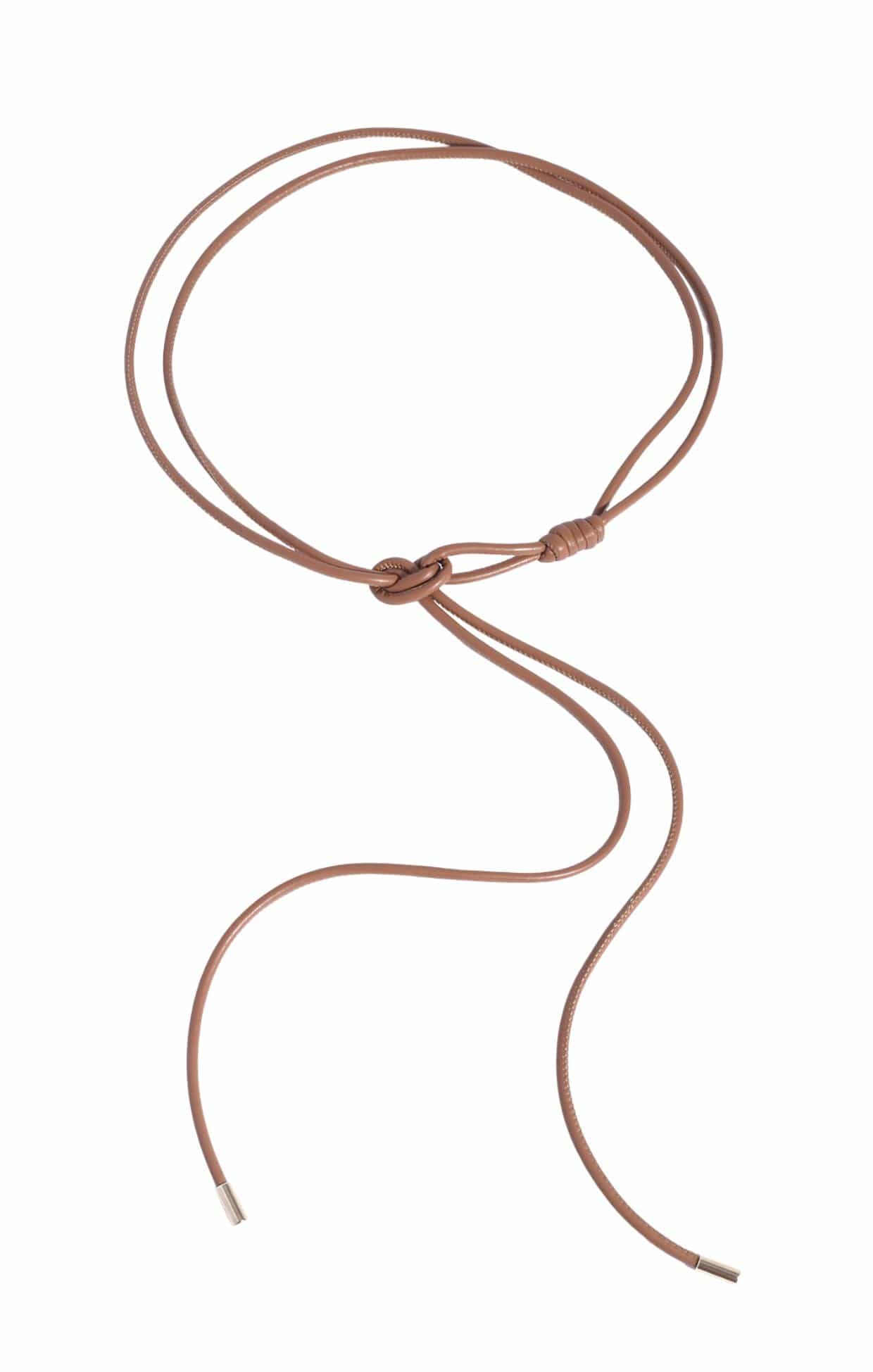 MARLOW TIE FRONT BELT IN TAN