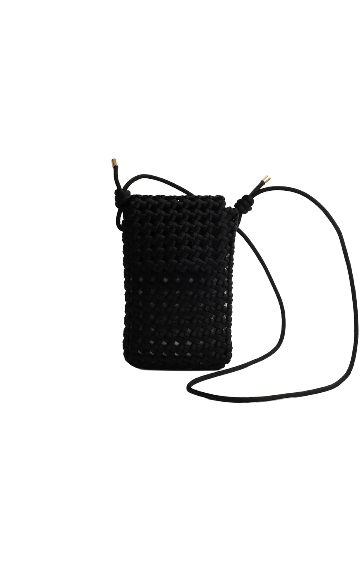 MERRIN WOVEN SATIN CROSSBODY BAG IN BLACK