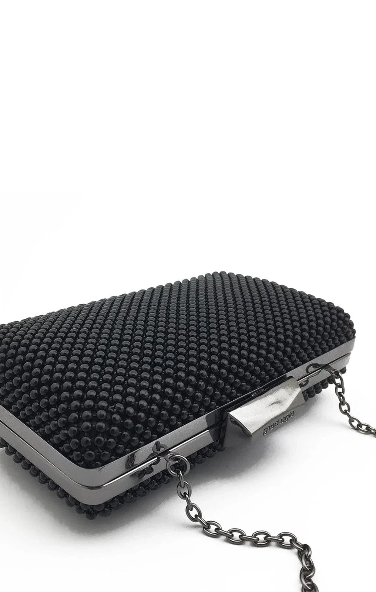 NATASHA BALL MESH CLUTCH IN BLACK - Image 6
